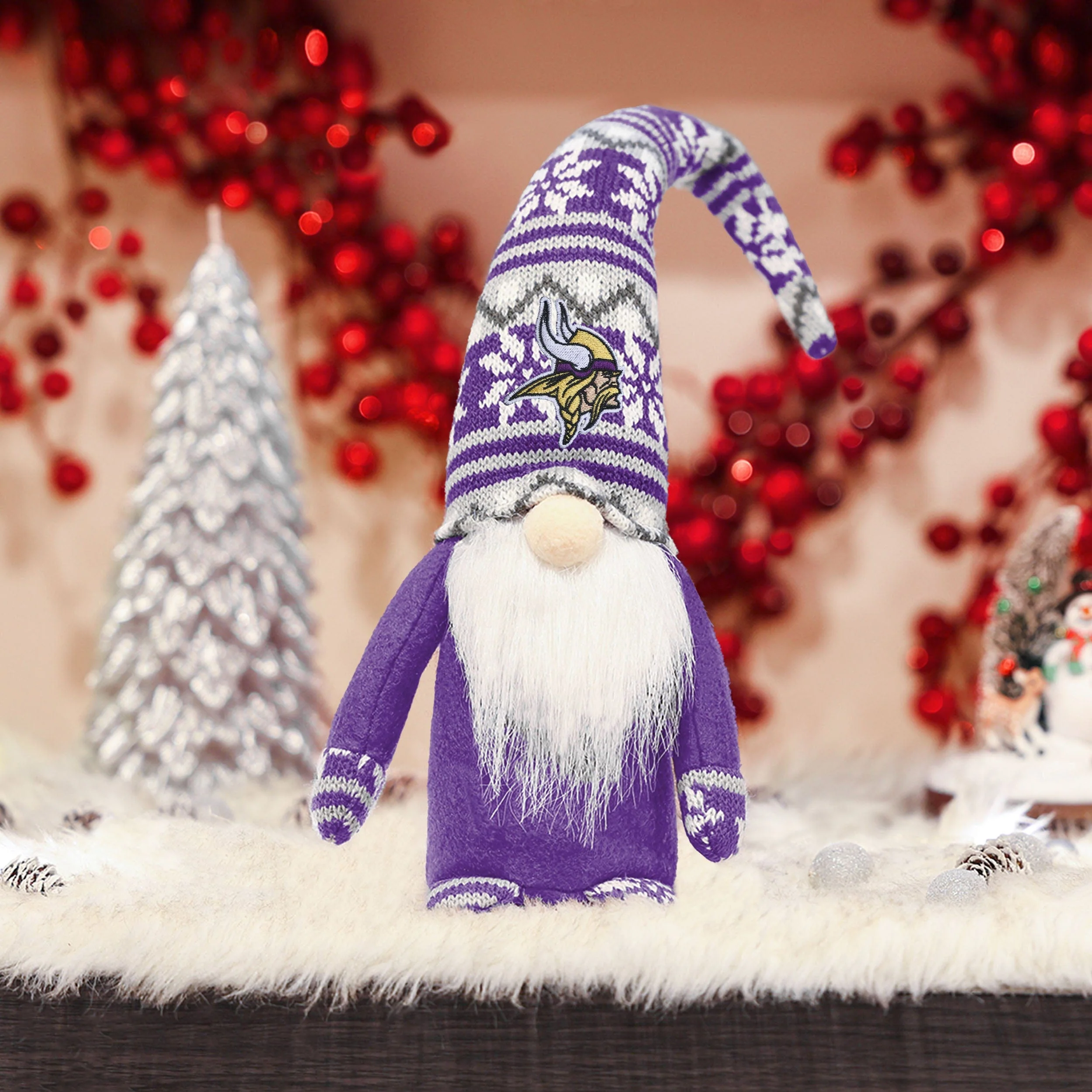 Minnesota Vikings NFL Bent Hat Plush Gnome - Image 2