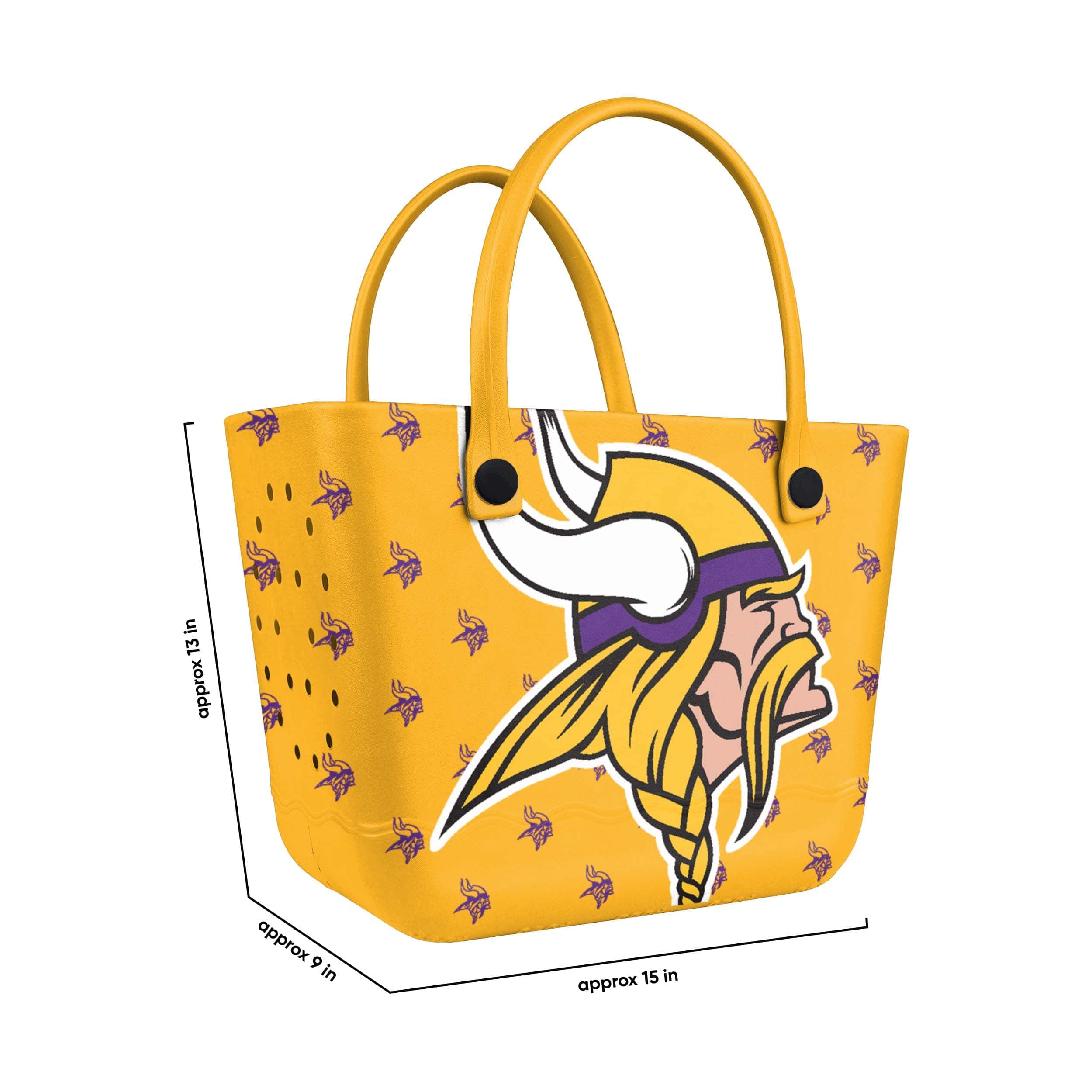 Minnesota Vikings NFL Big Logo Mini Print Tailgate Tote Bag - Image 3