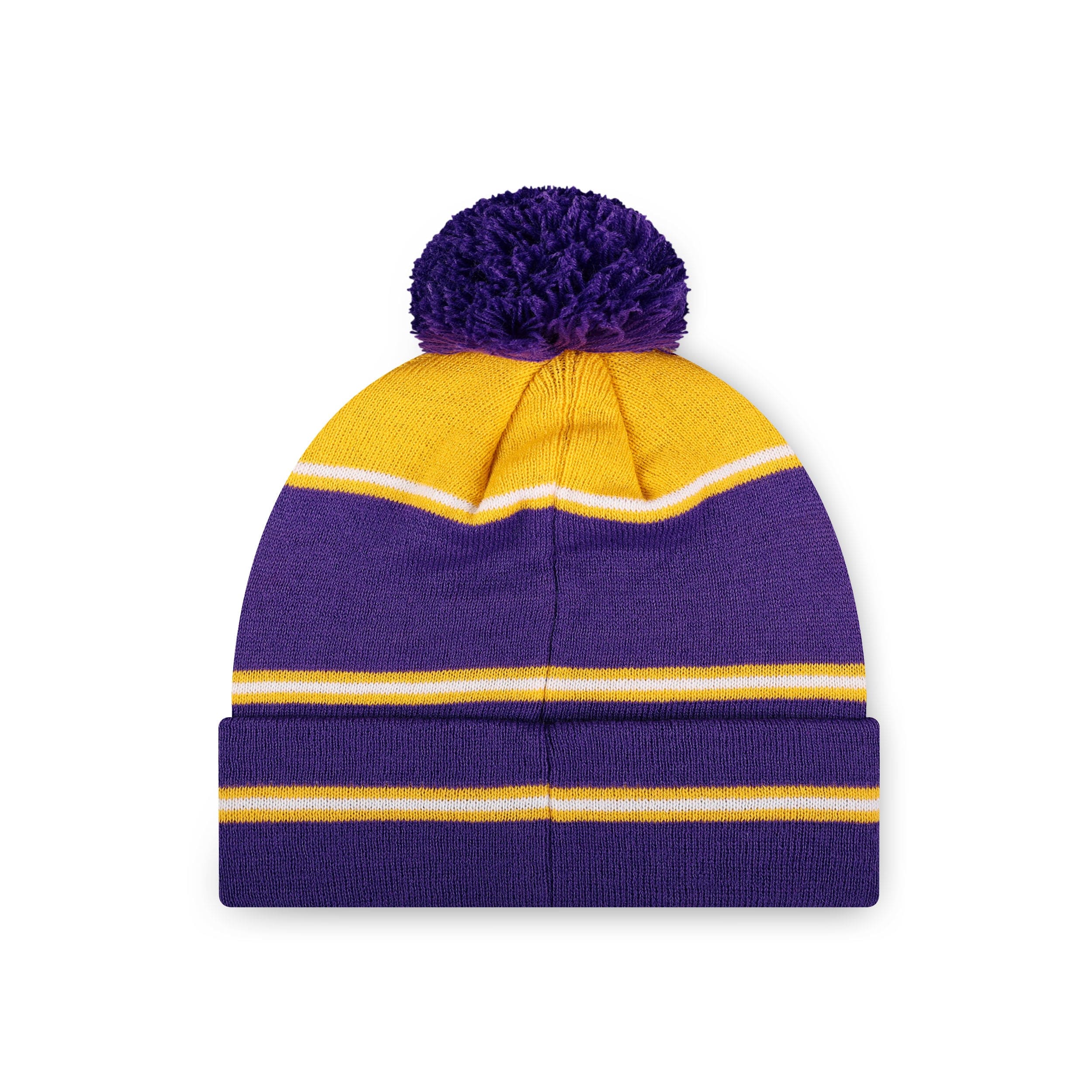 Minnesota Vikings NFL Big Wordmark Stripe Pom Beanie - Image 2