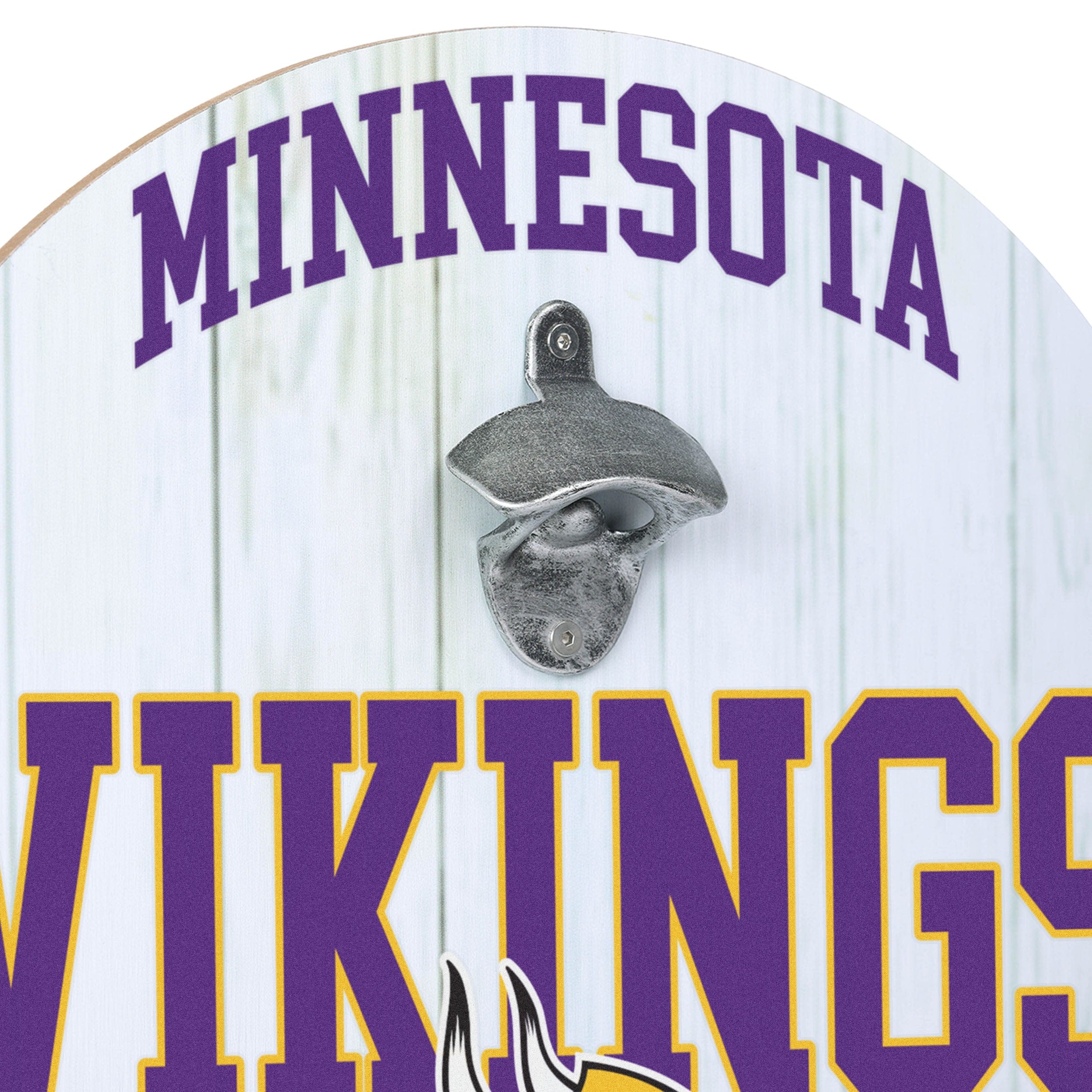 Minnesota Vikings NFL Bottle Opener Cap Catcher Wall Sign - Image 2