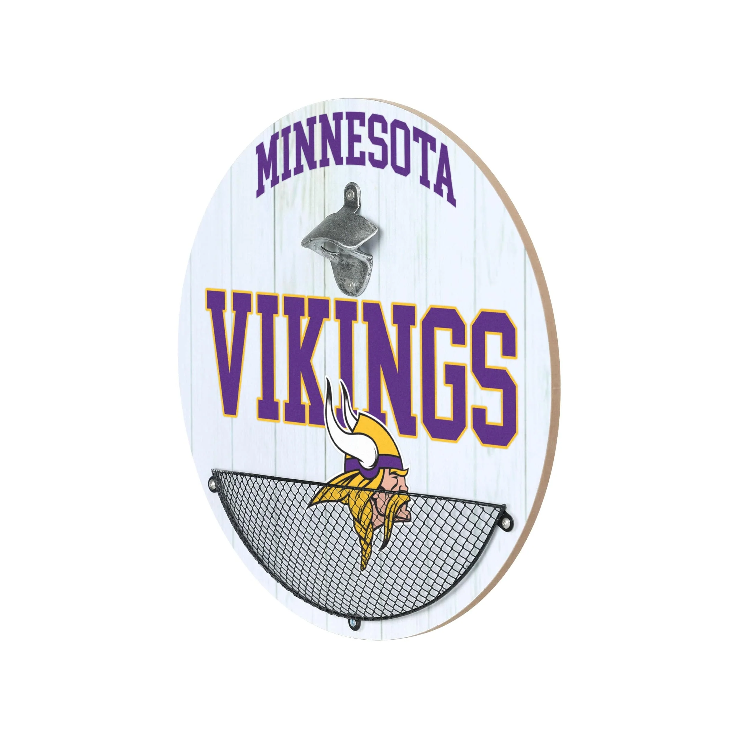 Minnesota Vikings NFL Bottle Opener Cap Catcher Wall Sign - Image 3