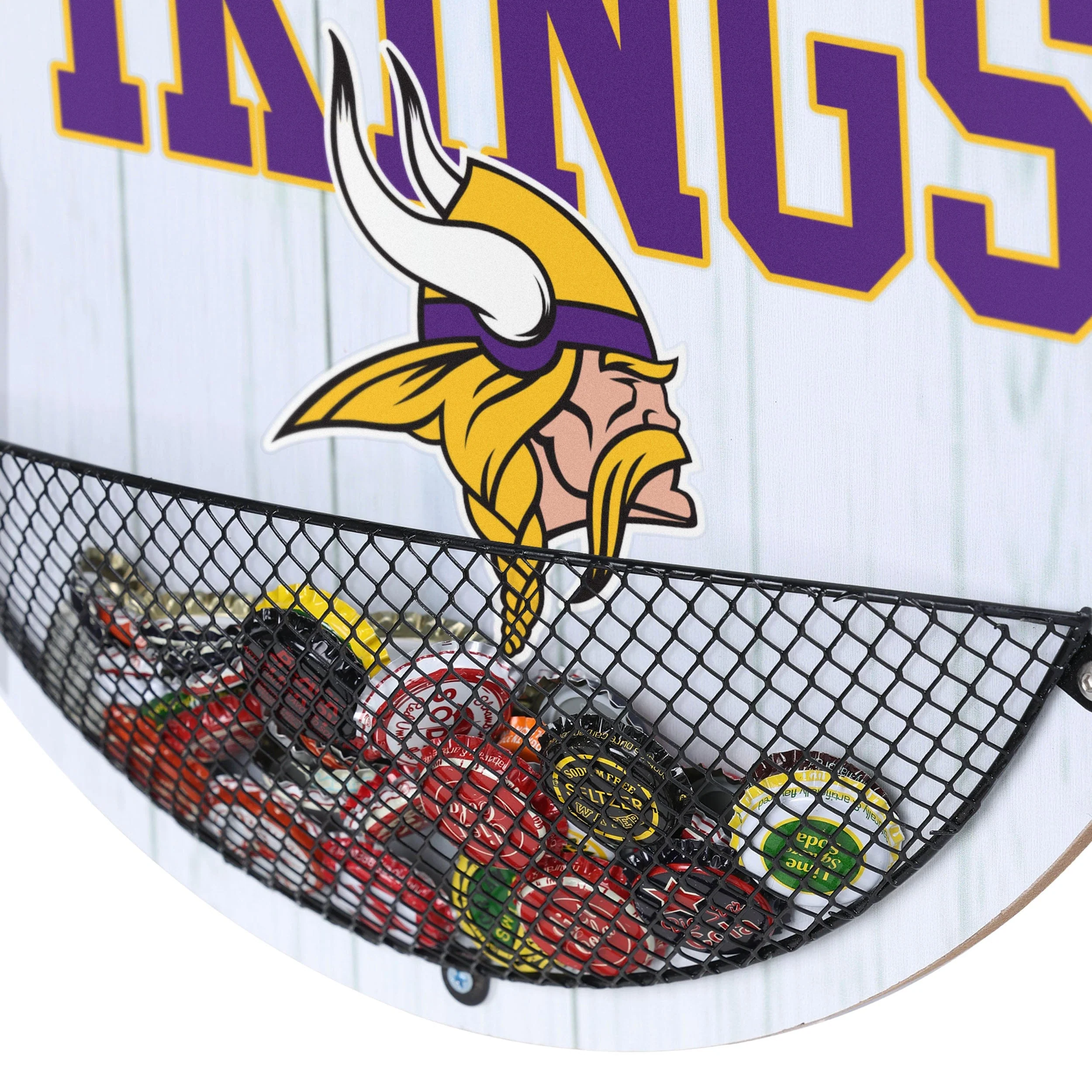 Minnesota Vikings NFL Bottle Opener Cap Catcher Wall Sign - Image 4