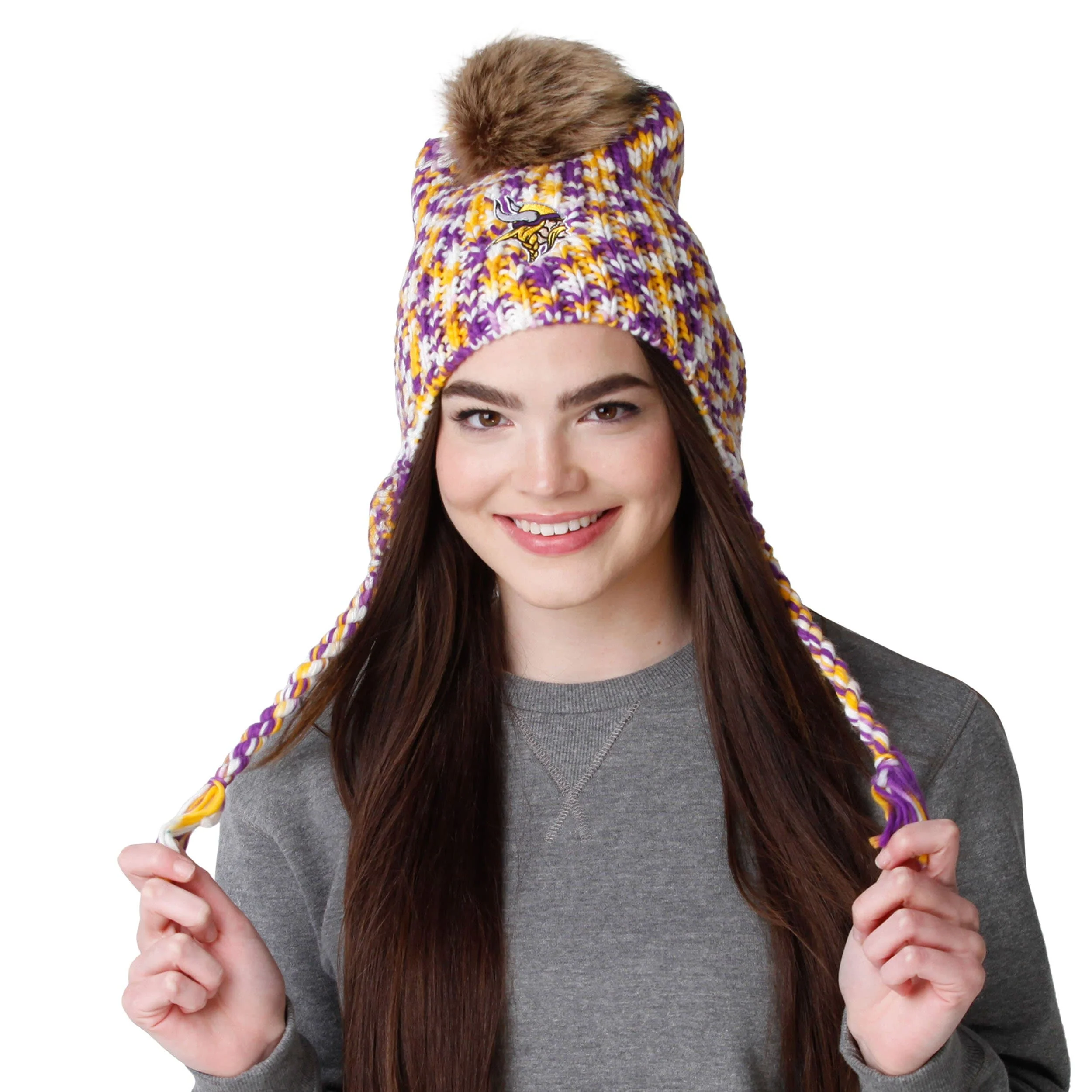 Minnesota Vikings NFL Colorblend Knit Pom Beanie - Image 2