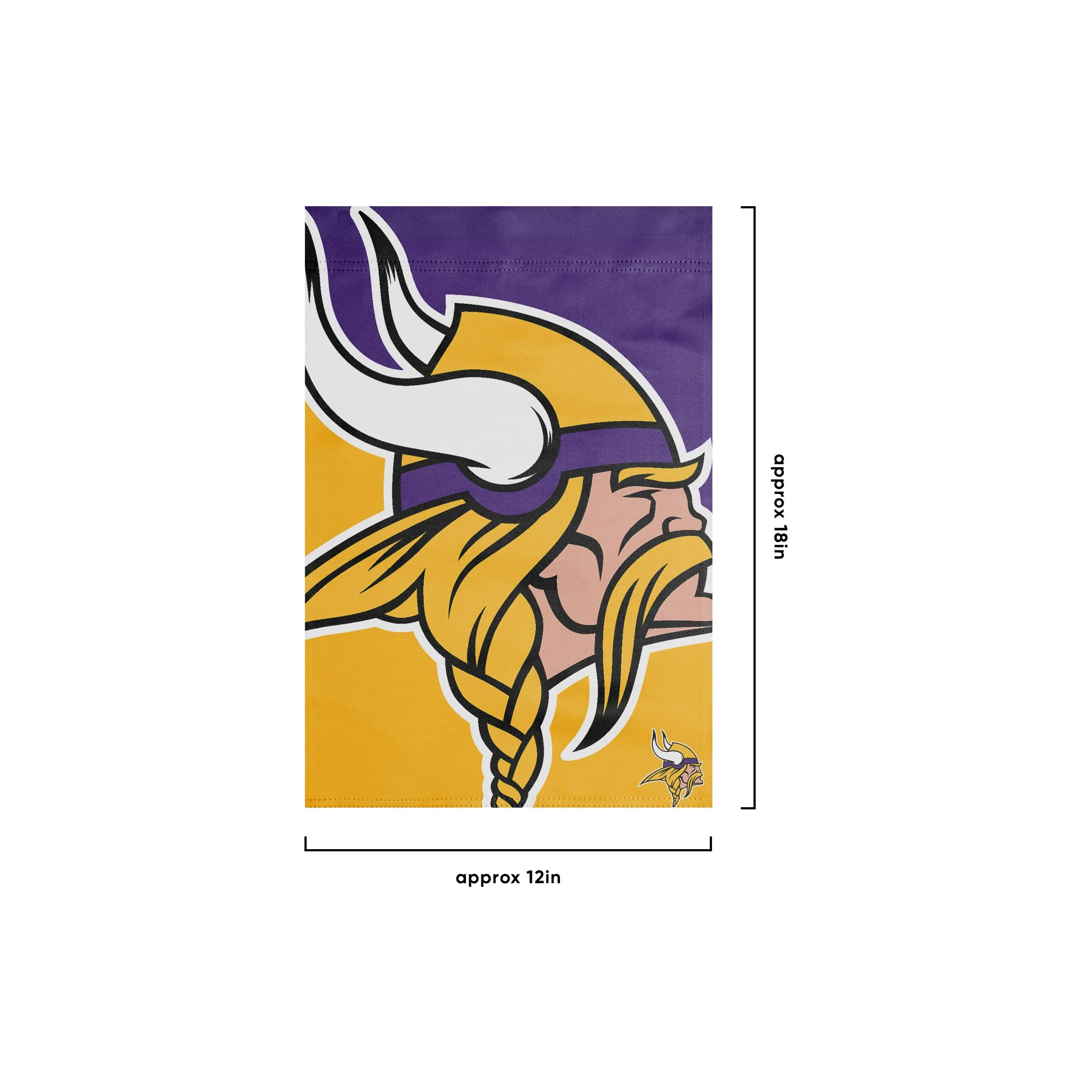 Minnesota Vikings NFL Colorblock Helmet Garden Flag - Image 3