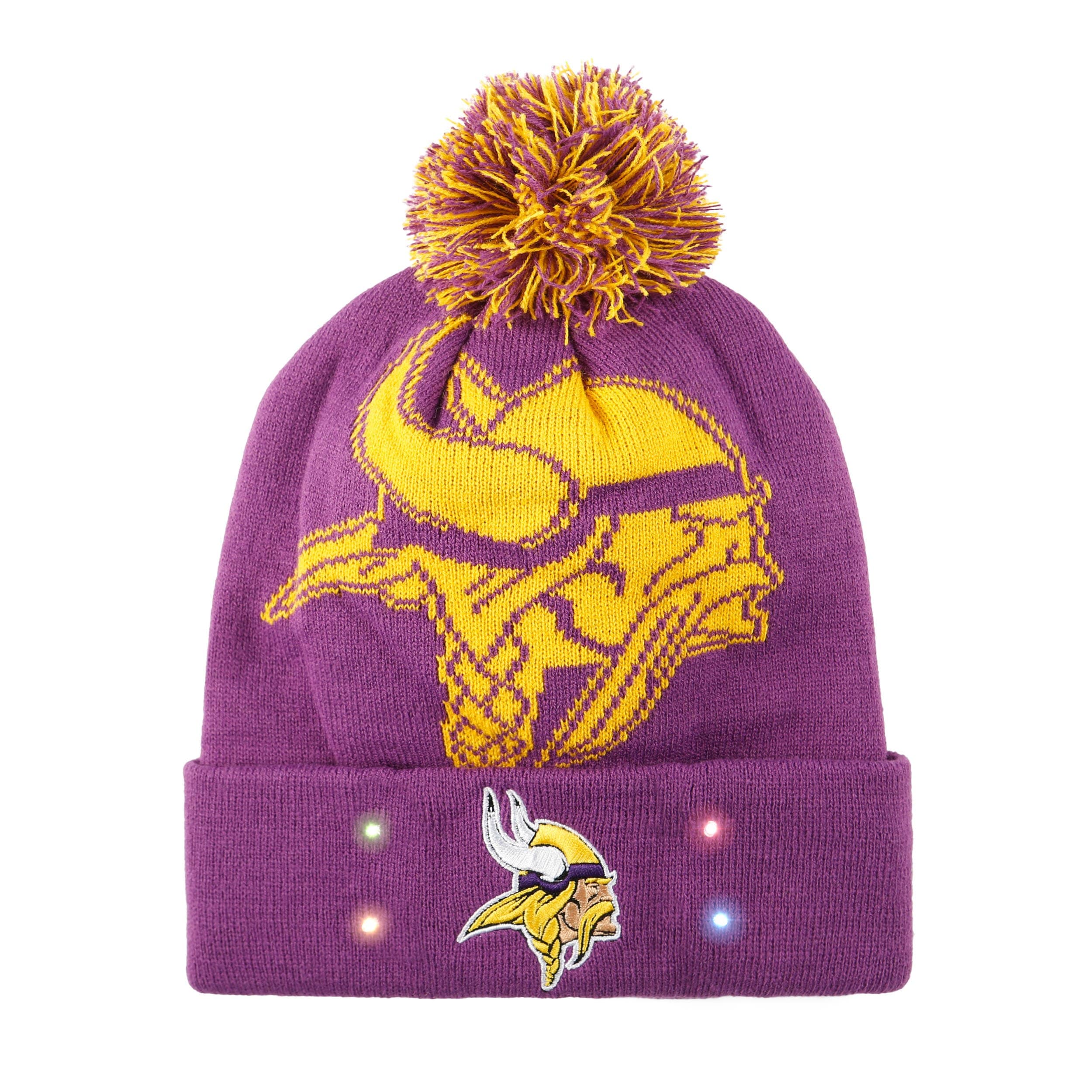 Minnesota Vikings NFL Cropped Logo Light Up Knit Beanie - Image 2