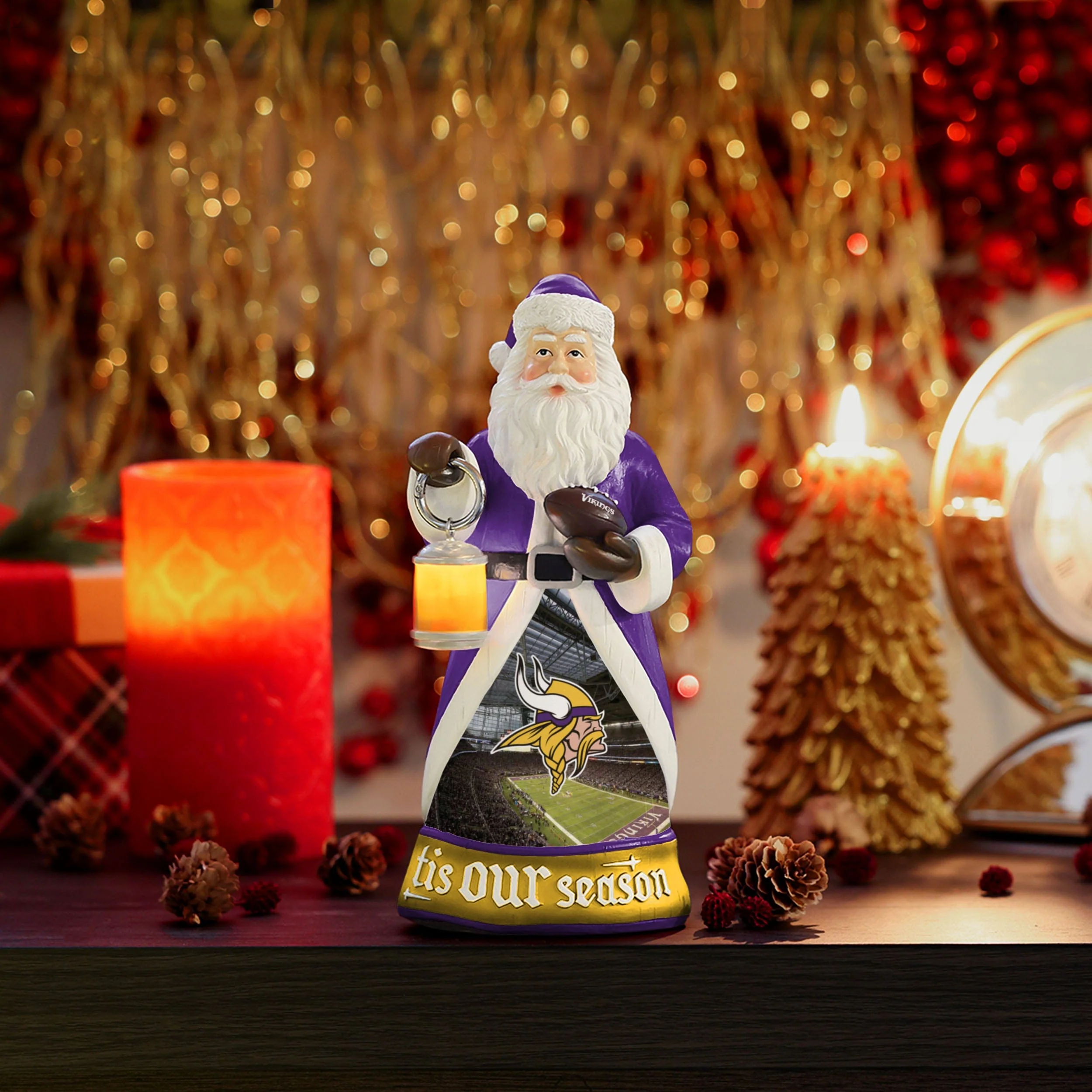 Minnesota Vikings NFL Figure with Light Up Lantern - Image 2