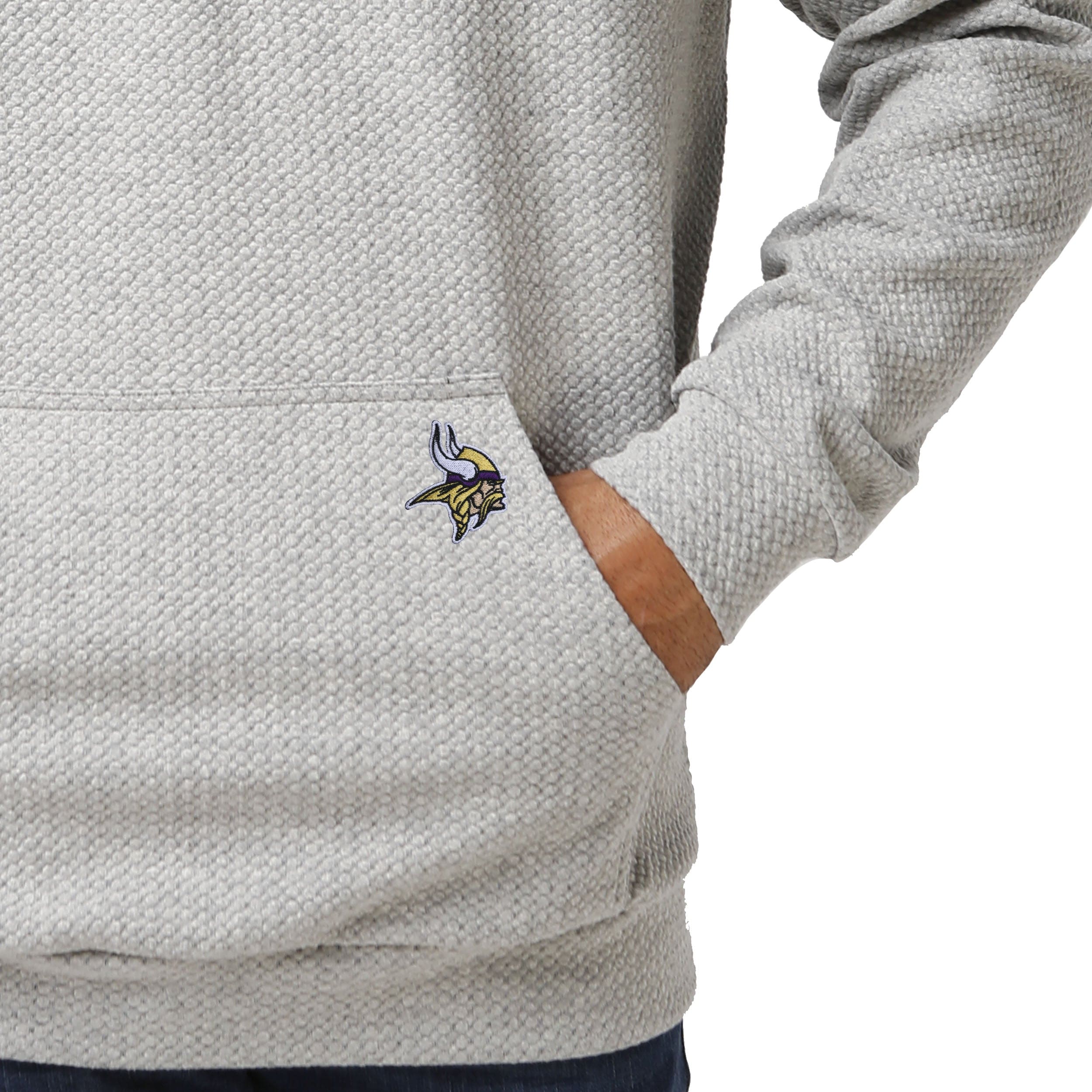 Minnesota Vikings NFL Mens Gray Woven Hoodie - Image 3