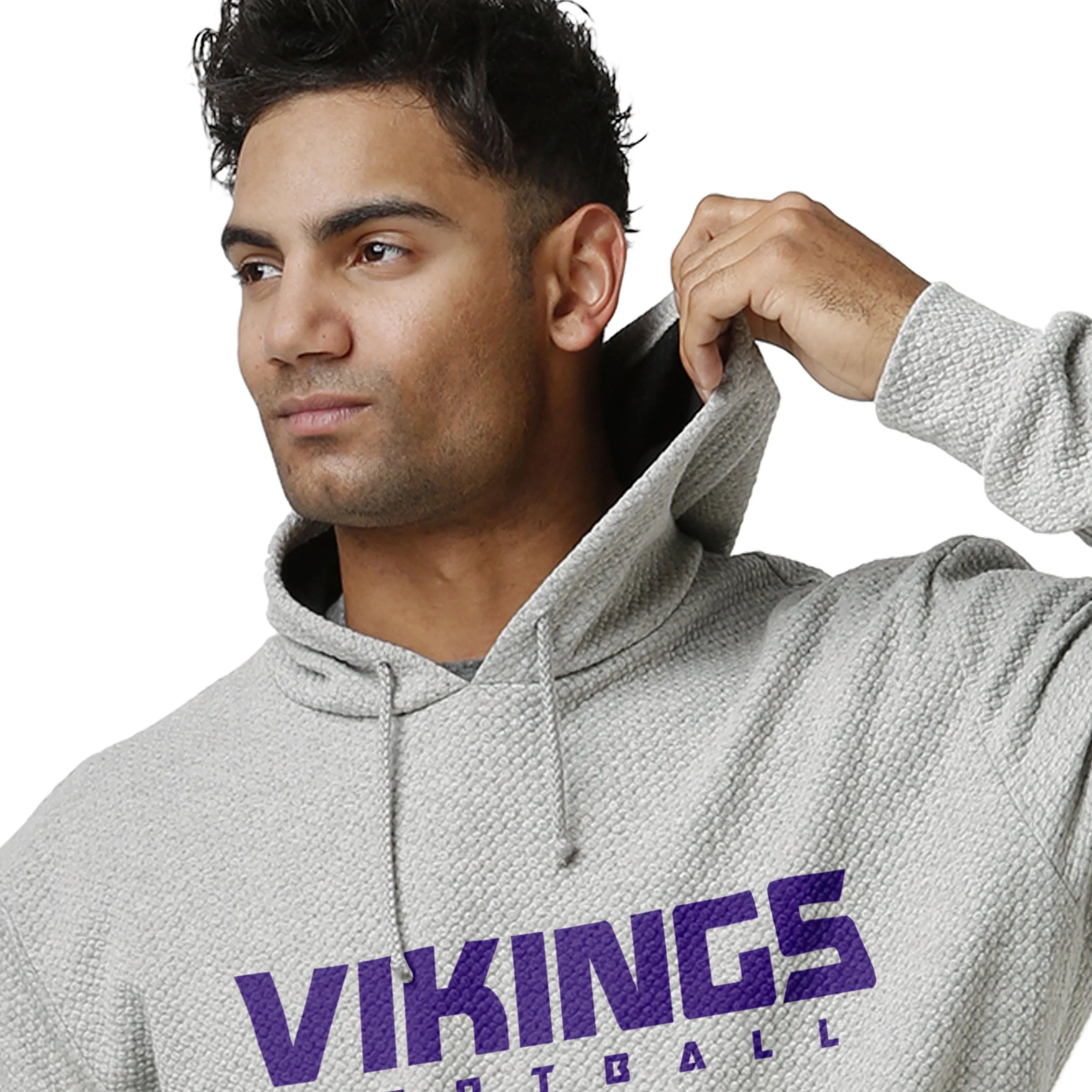 Minnesota Vikings NFL Mens Gray Woven Hoodie - Image 5