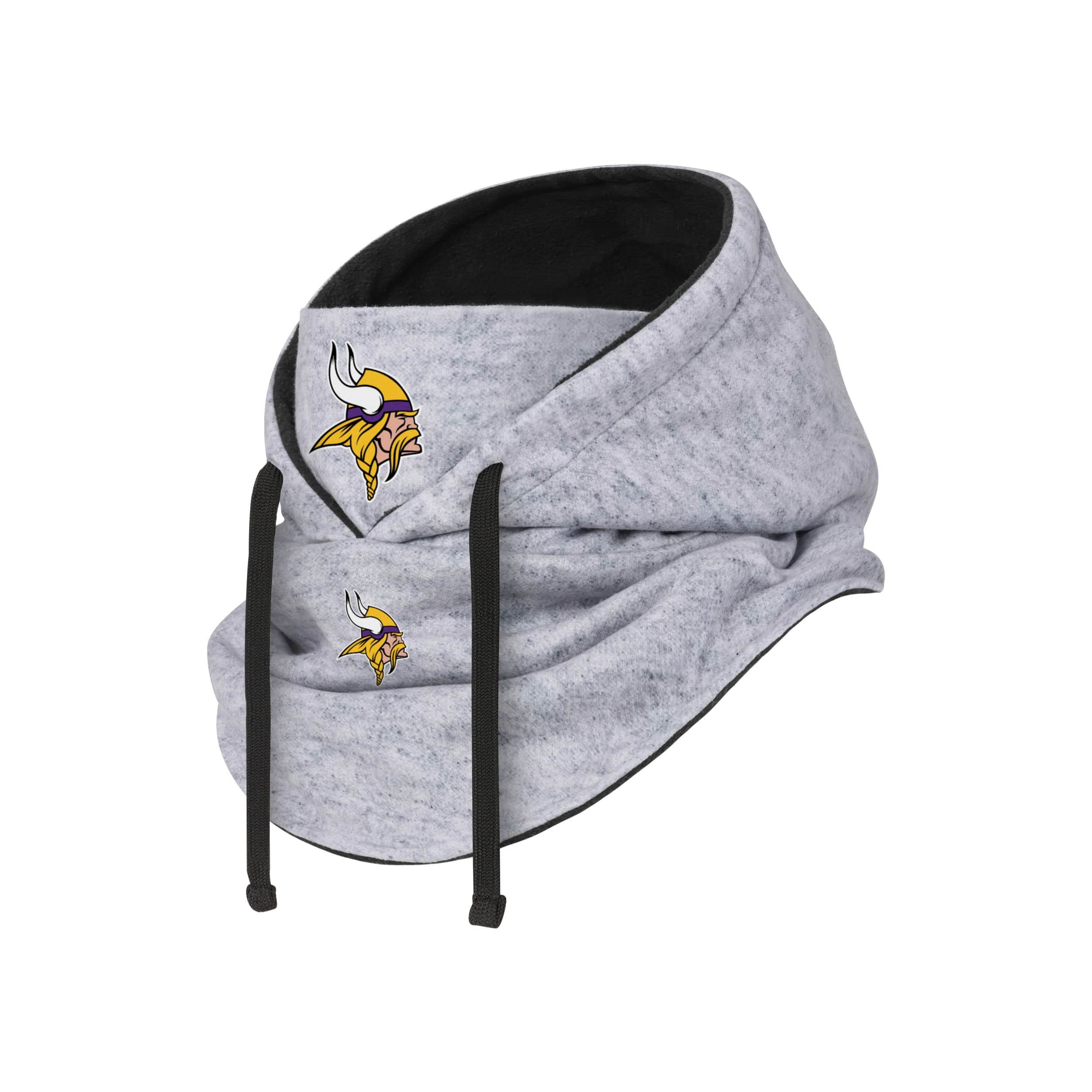 Minnesota Vikings NFL Heather Gray Drawstring Hooded Gaiter Scarf - Image 2