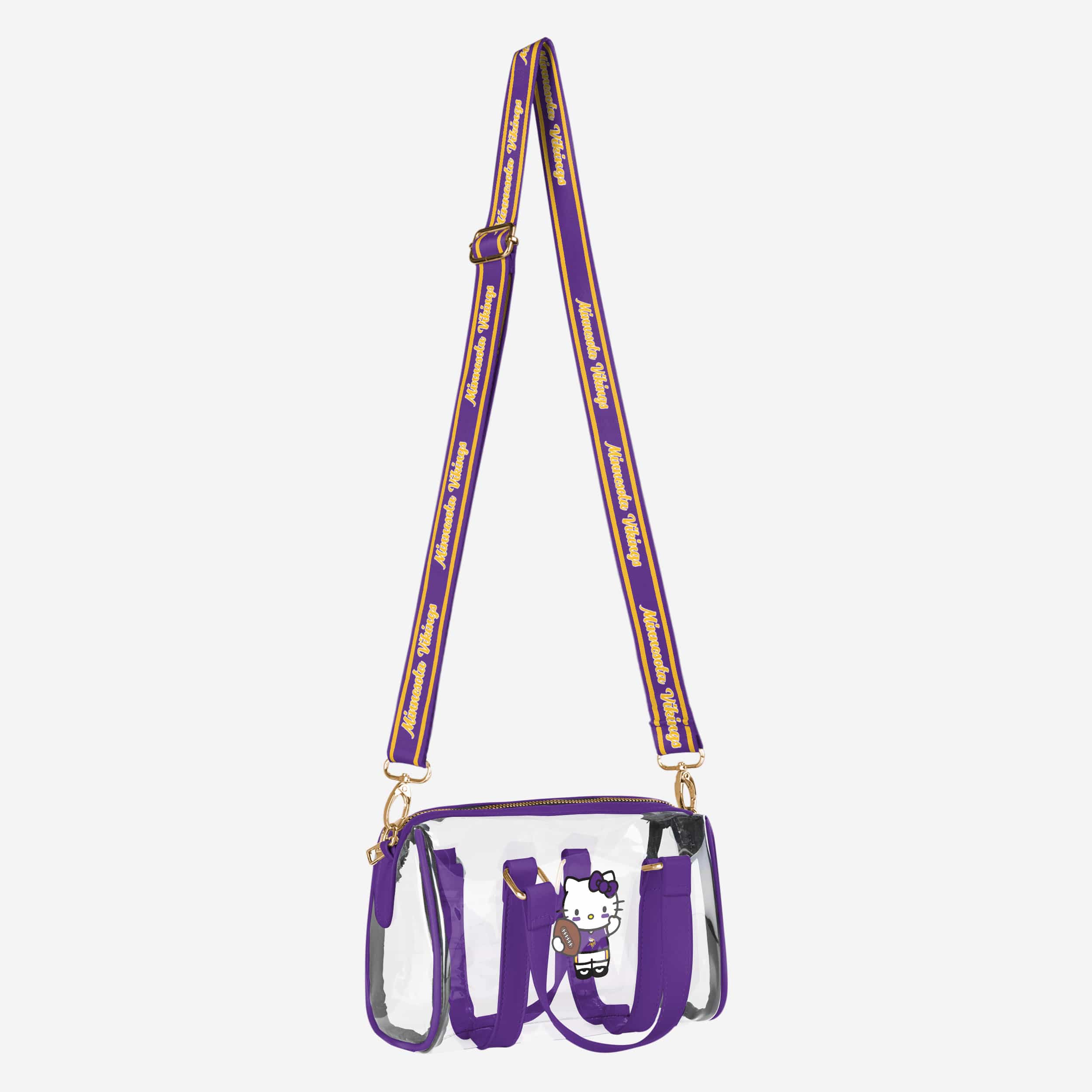 Minnesota Vikings NFL Hello Kitty® Clear Barrel Bag - (PREORDER - SHIPS MID JULY) - Image 2