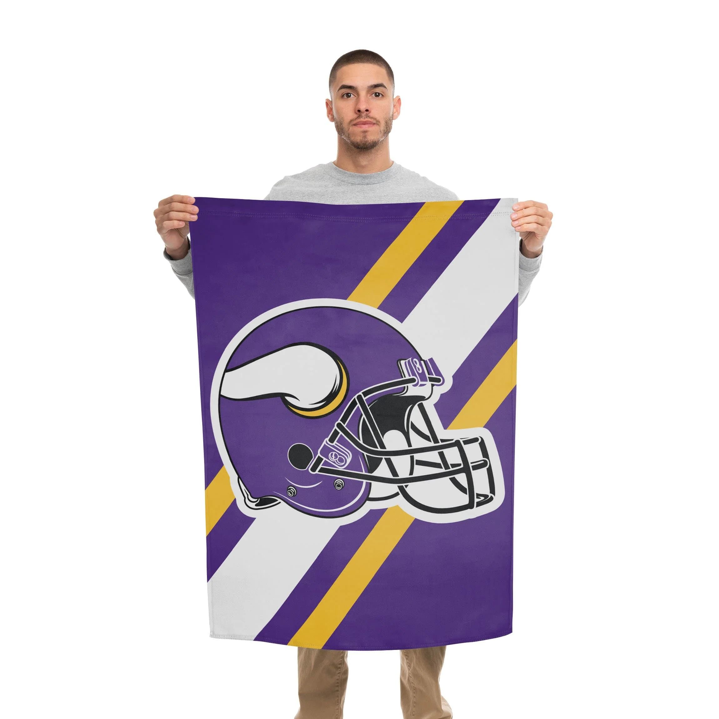 Minnesota Vikings NFL Helmet Vertical Flag - Image 2