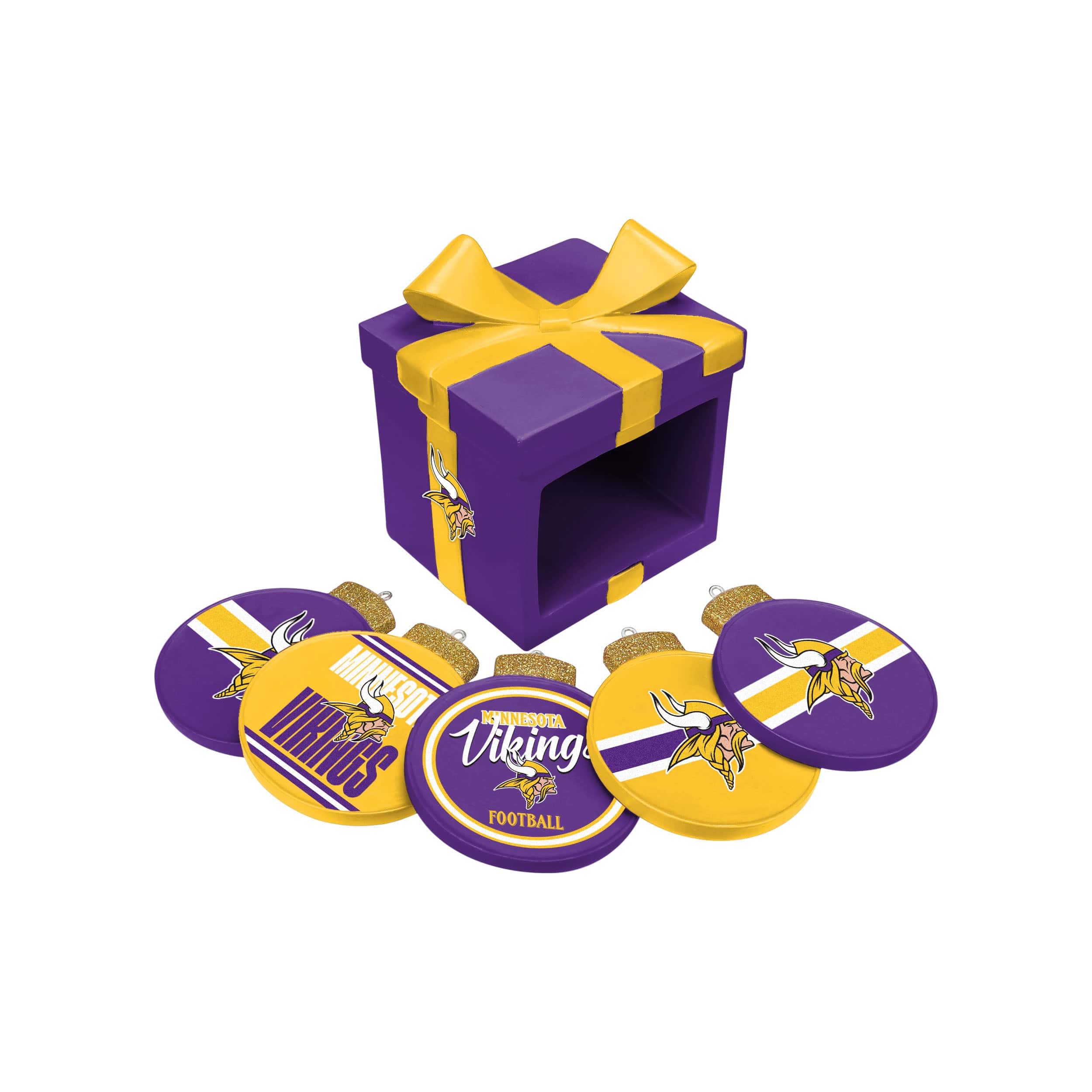 Minnesota Vikings NFL Holiday 5 Pack Coaster Set - Image 3
