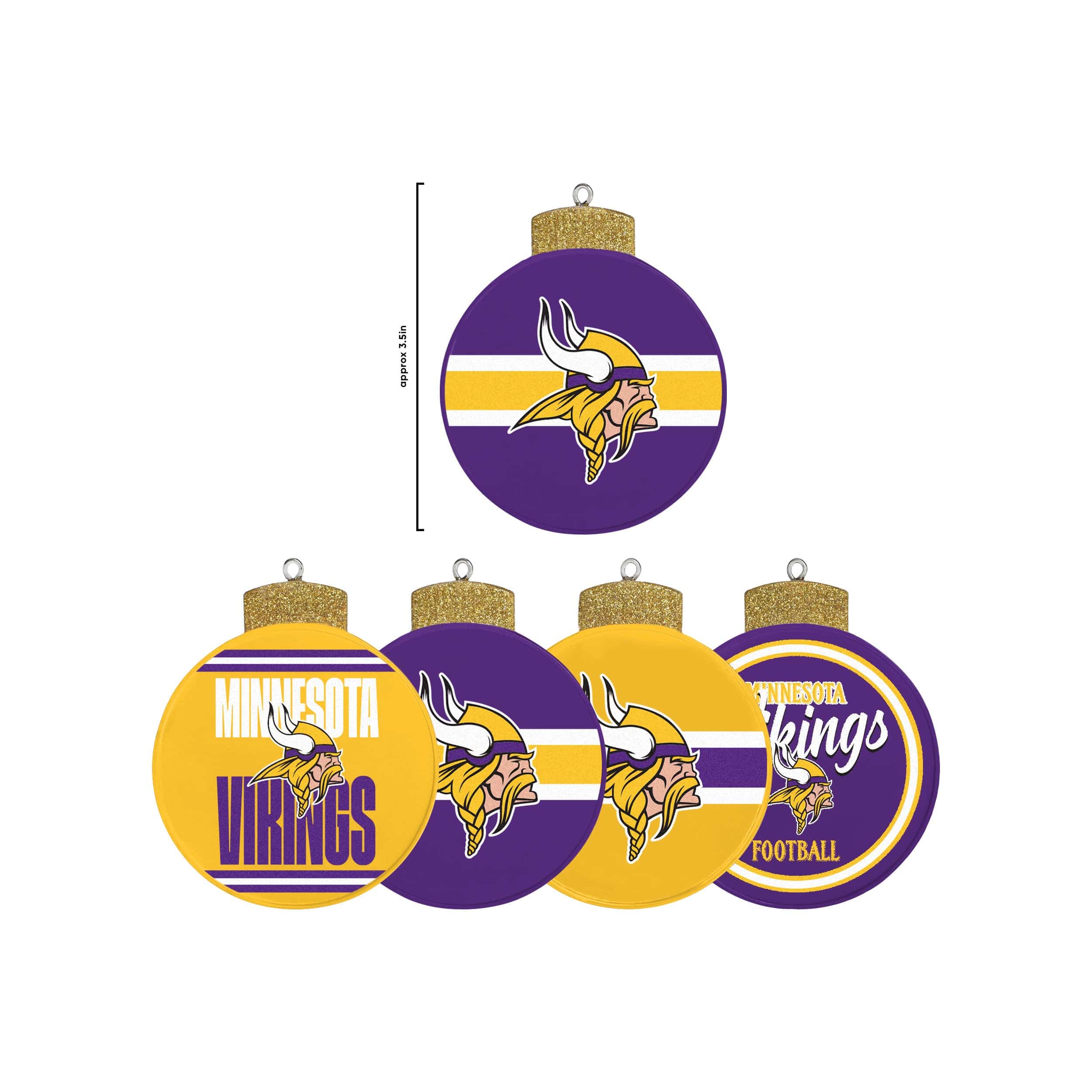 Minnesota Vikings NFL Holiday 5 Pack Coaster Set - Image 5