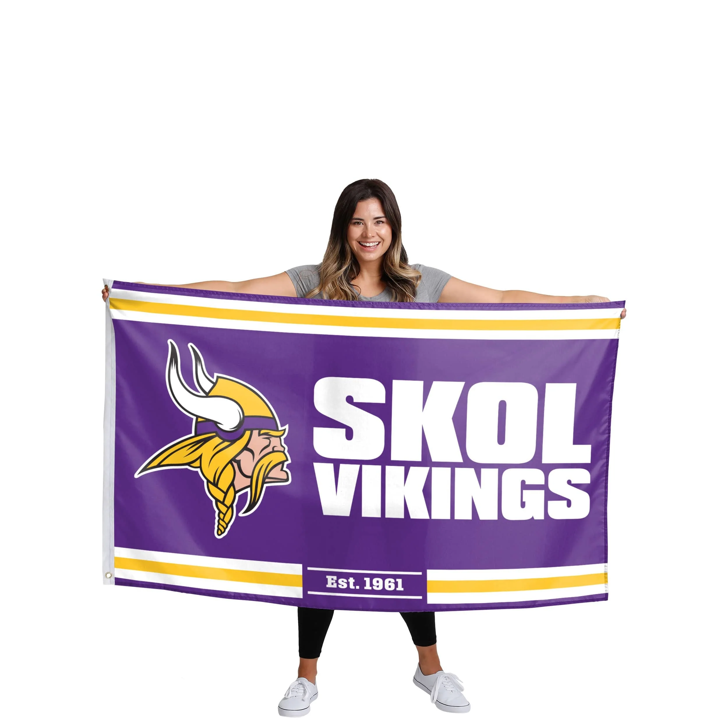 Minnesota Vikings NFL Horizontal Slogan Flag - Image 2