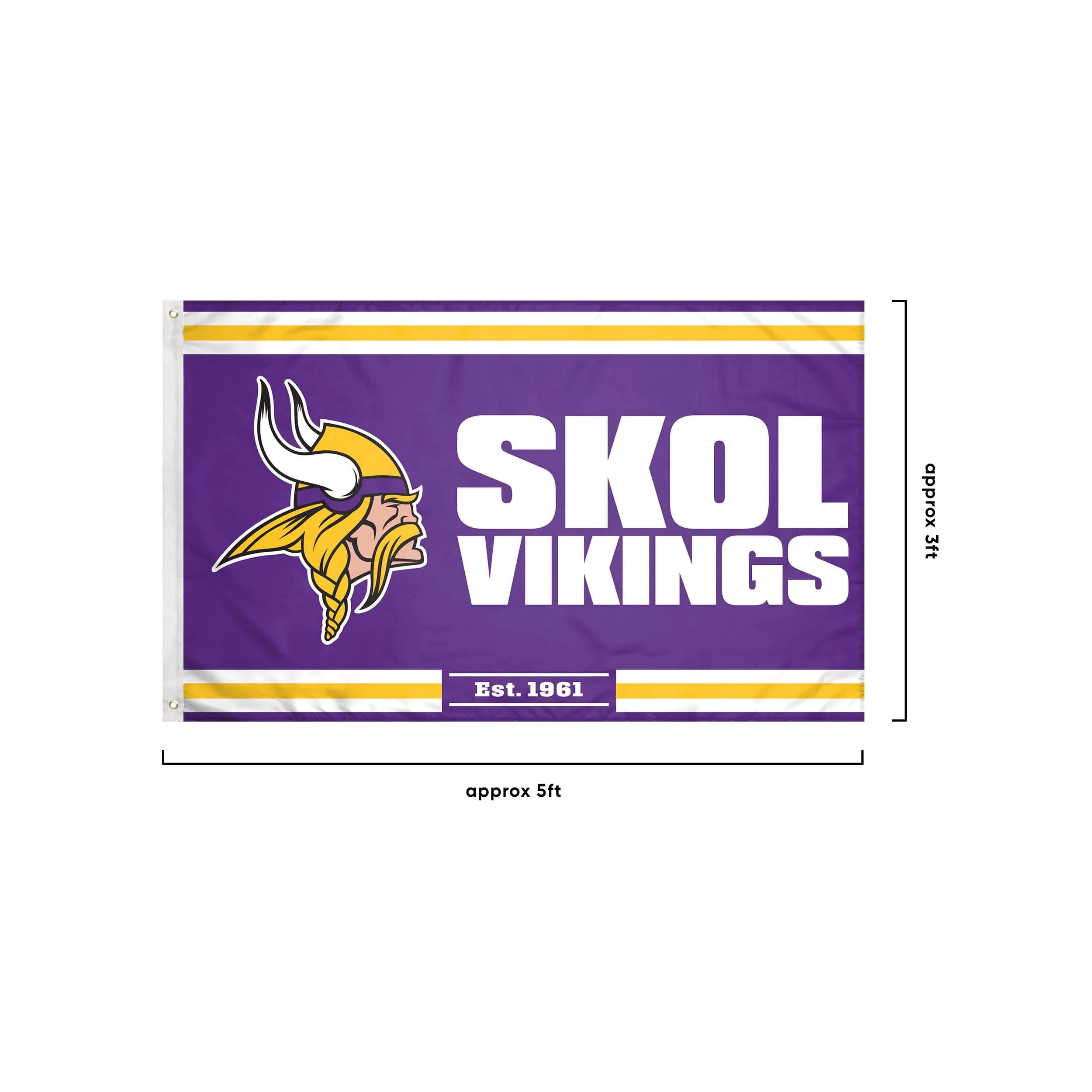 Minnesota Vikings NFL Horizontal Slogan Flag - Image 3