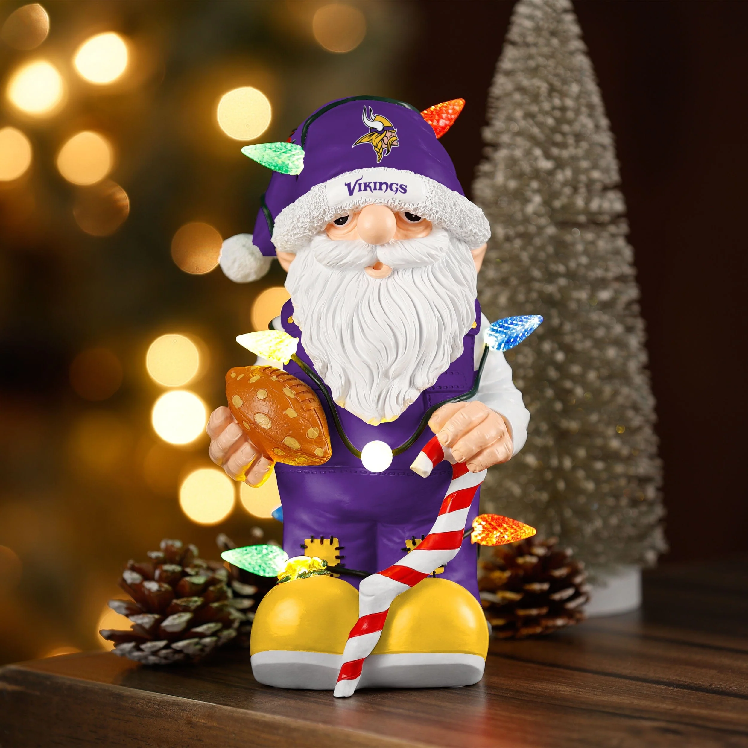Minnesota Vikings NFL Light Up Holiday Gnome - Image 2