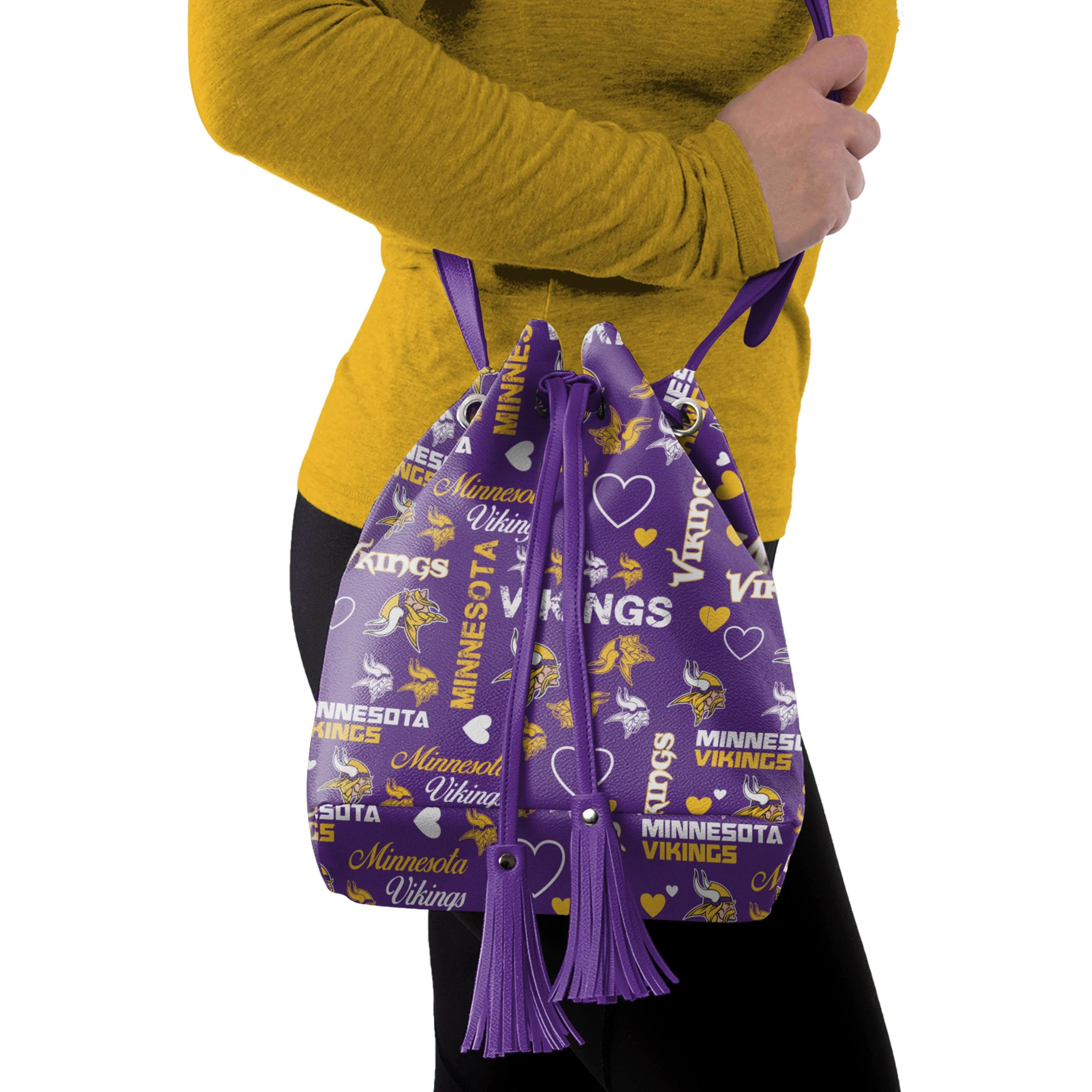 Minnesota Vikings NFL Logo Love Cinch Purse - Image 2