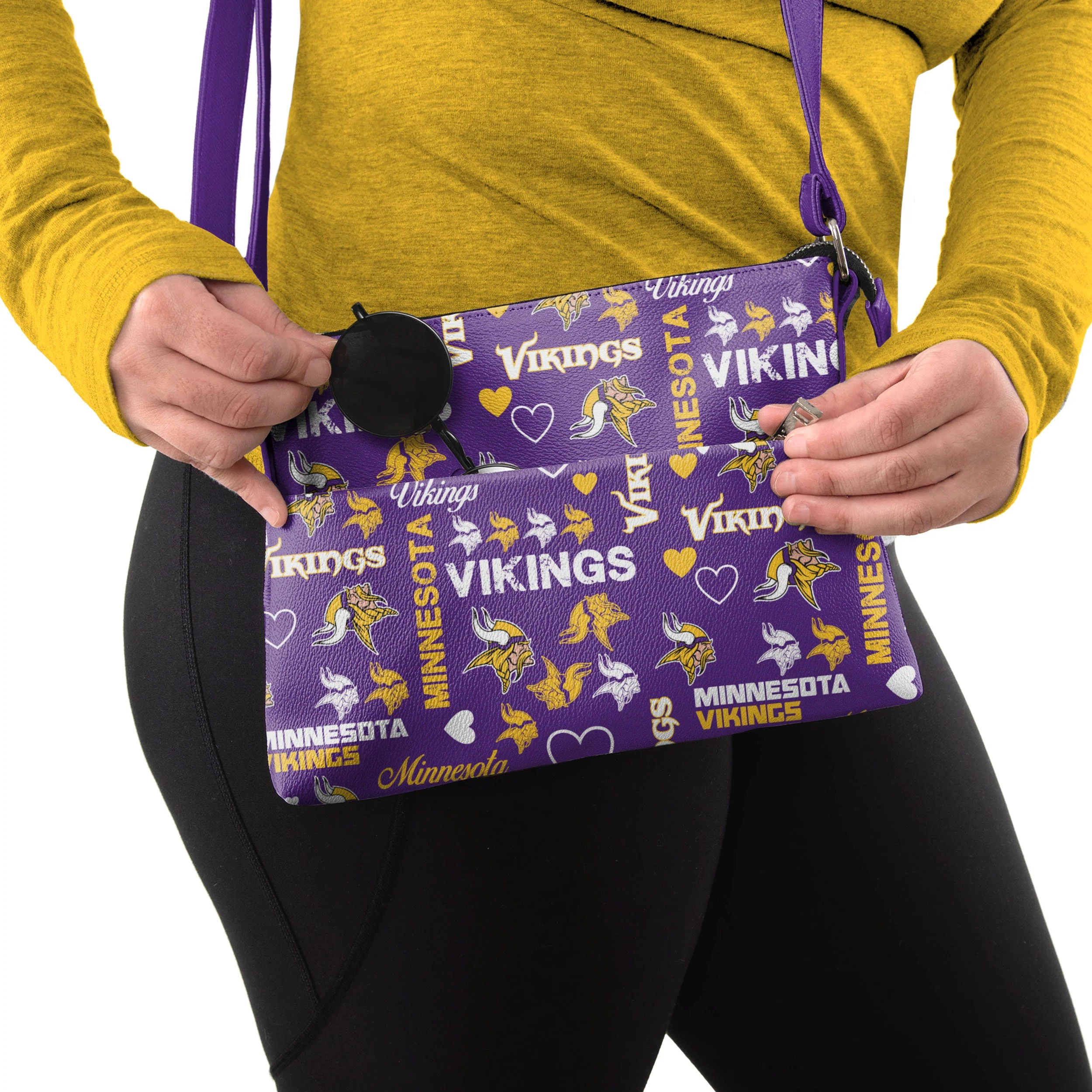 Minnesota Vikings NFL Logo Love Crossbody Purse - Image 3