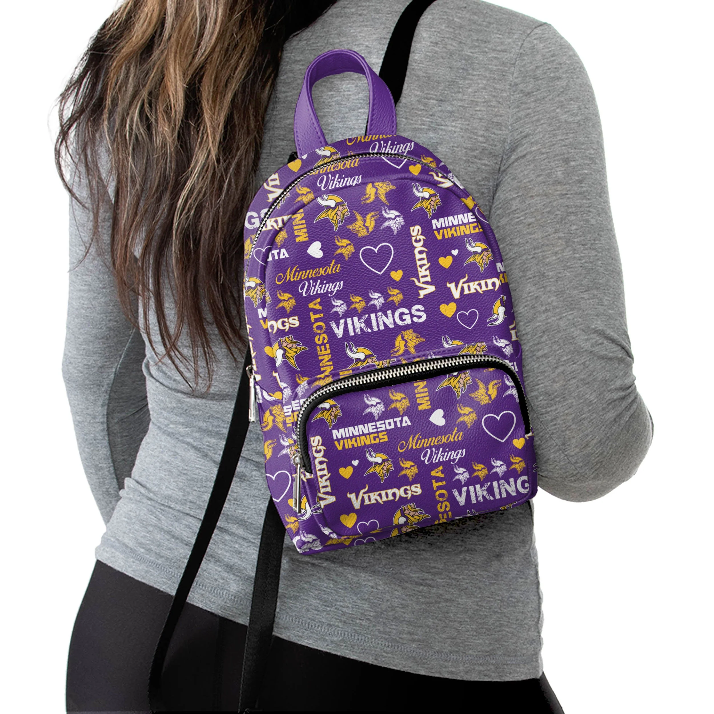 Minnesota Vikings NFL Logo Love Mini Backpack - Image 2