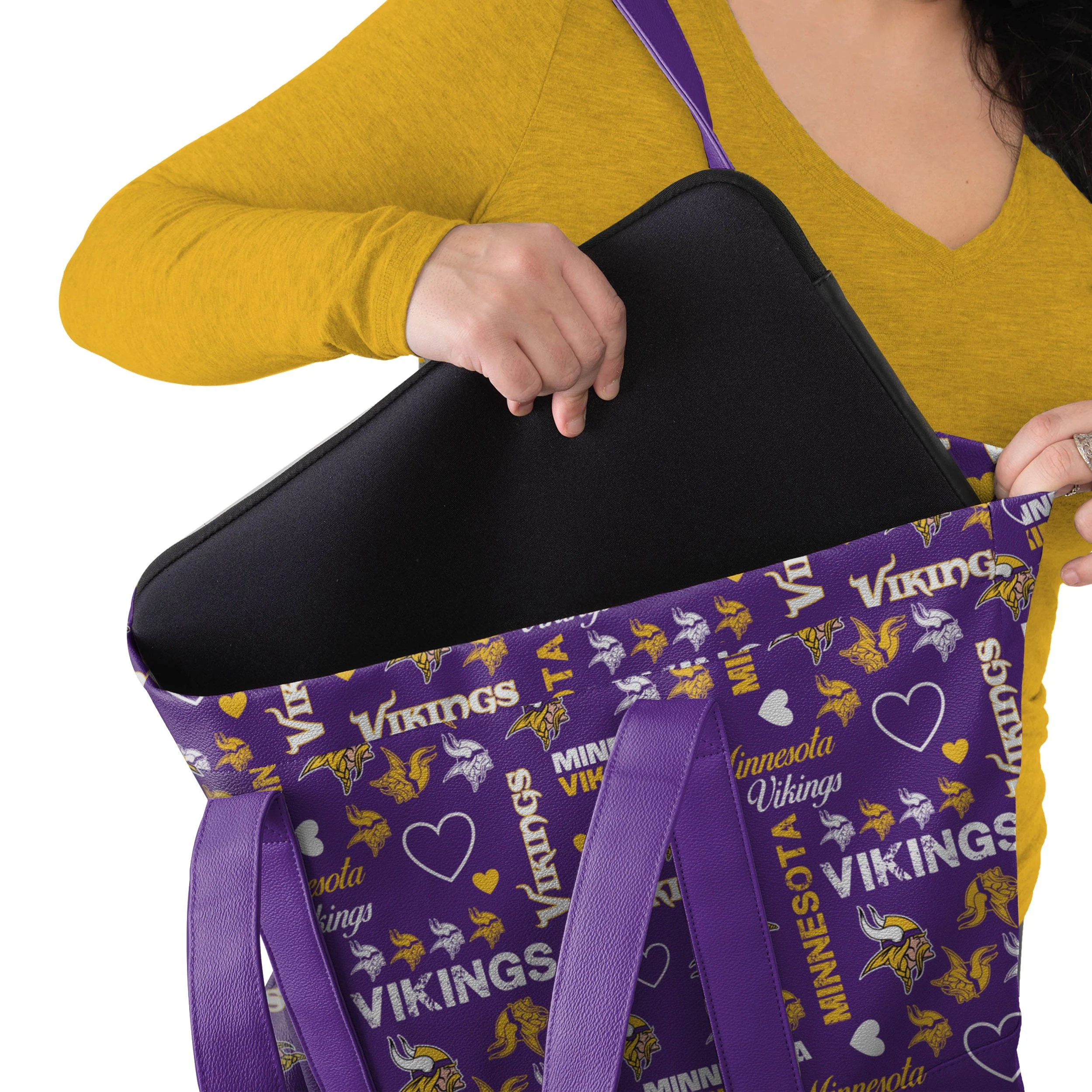 Minnesota Vikings NFL Logo Love Tote Bag - Image 3