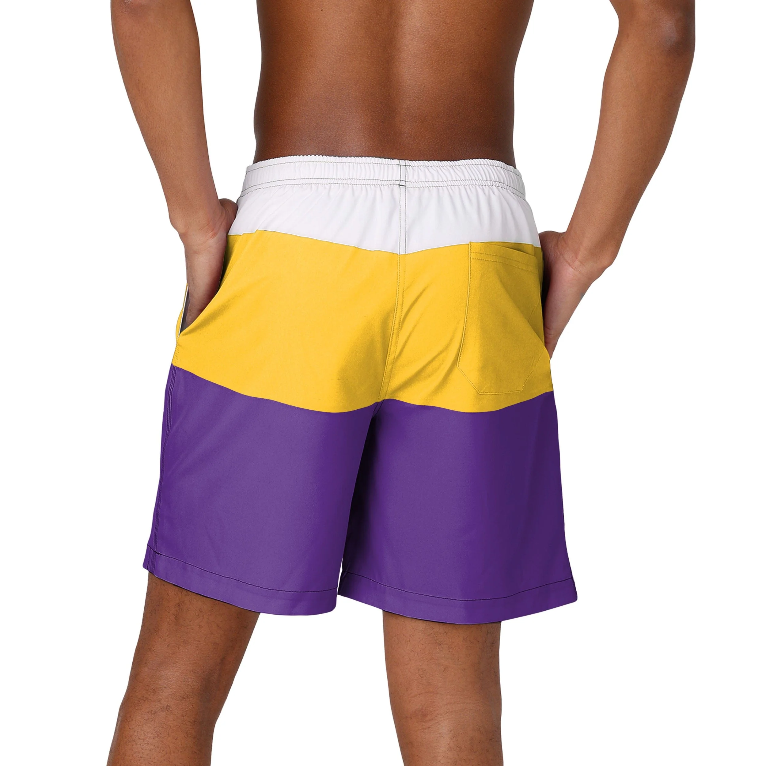 Minnesota Vikings NFL Mens 3 Stripe Big Logo Swimming Trunks - Image 3