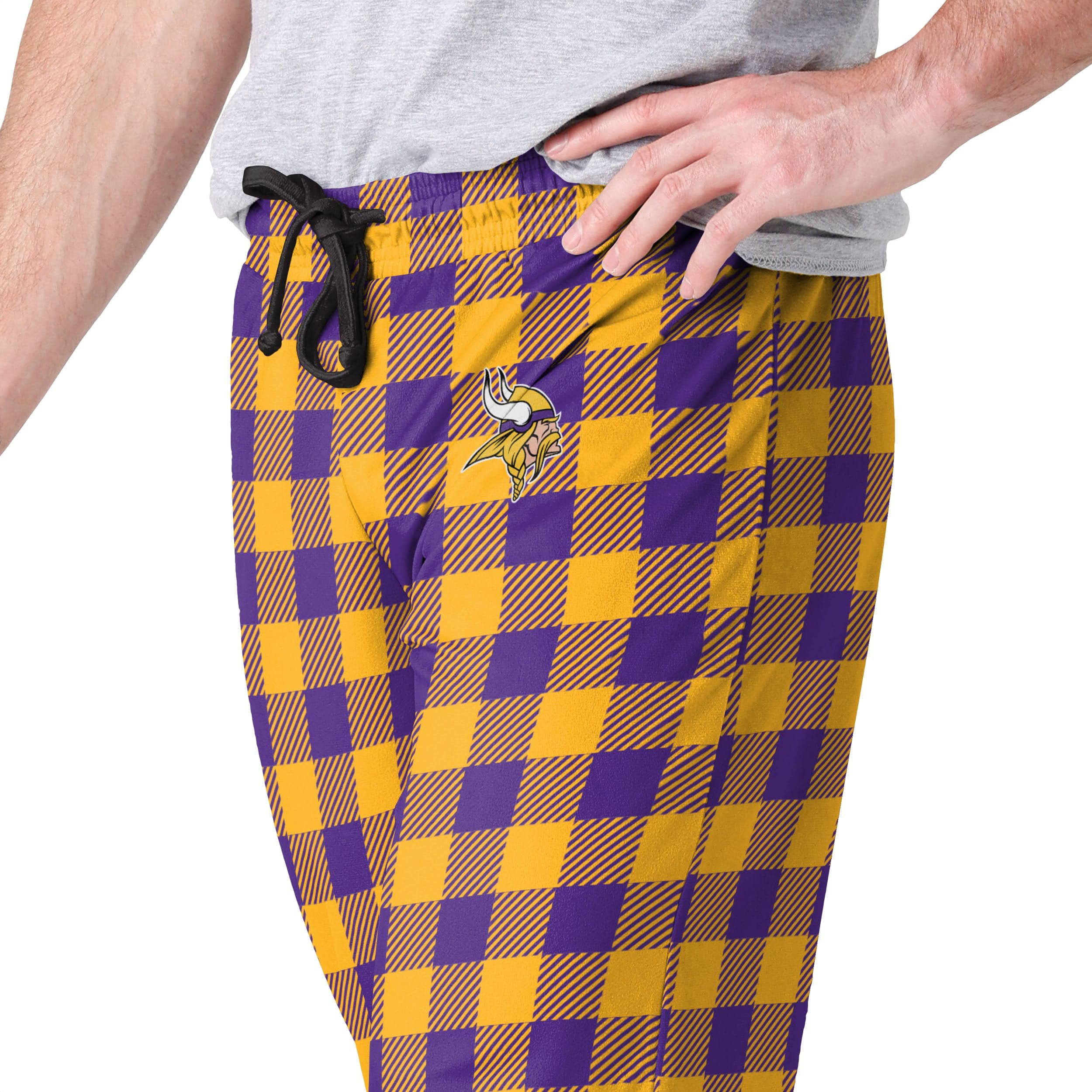 Minnesota Vikings NFL Mens Buffalo Check Lounge Pants - Image 3
