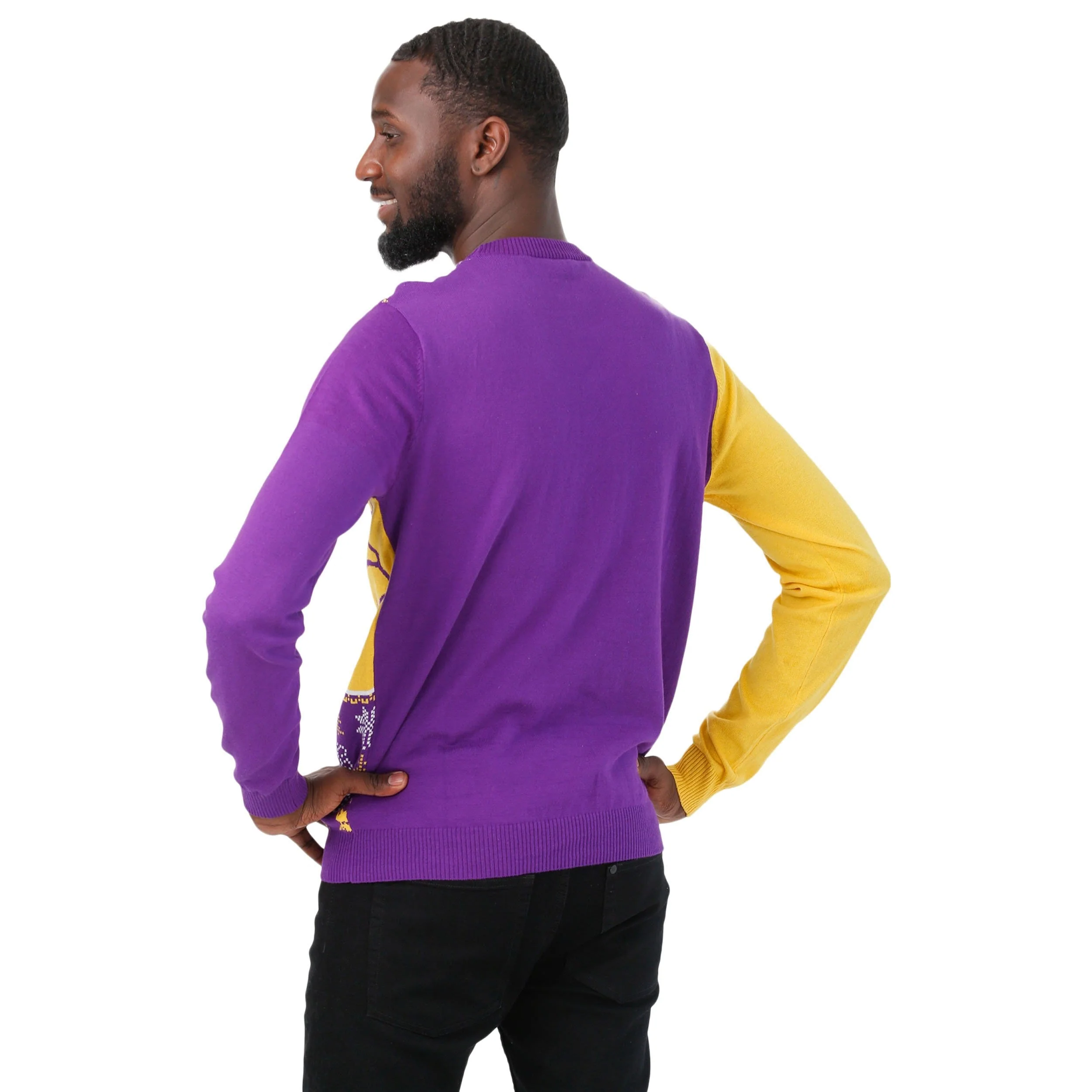 Minnesota Vikings NFL Mens Busy Block Snowfall Sweater - Image 3