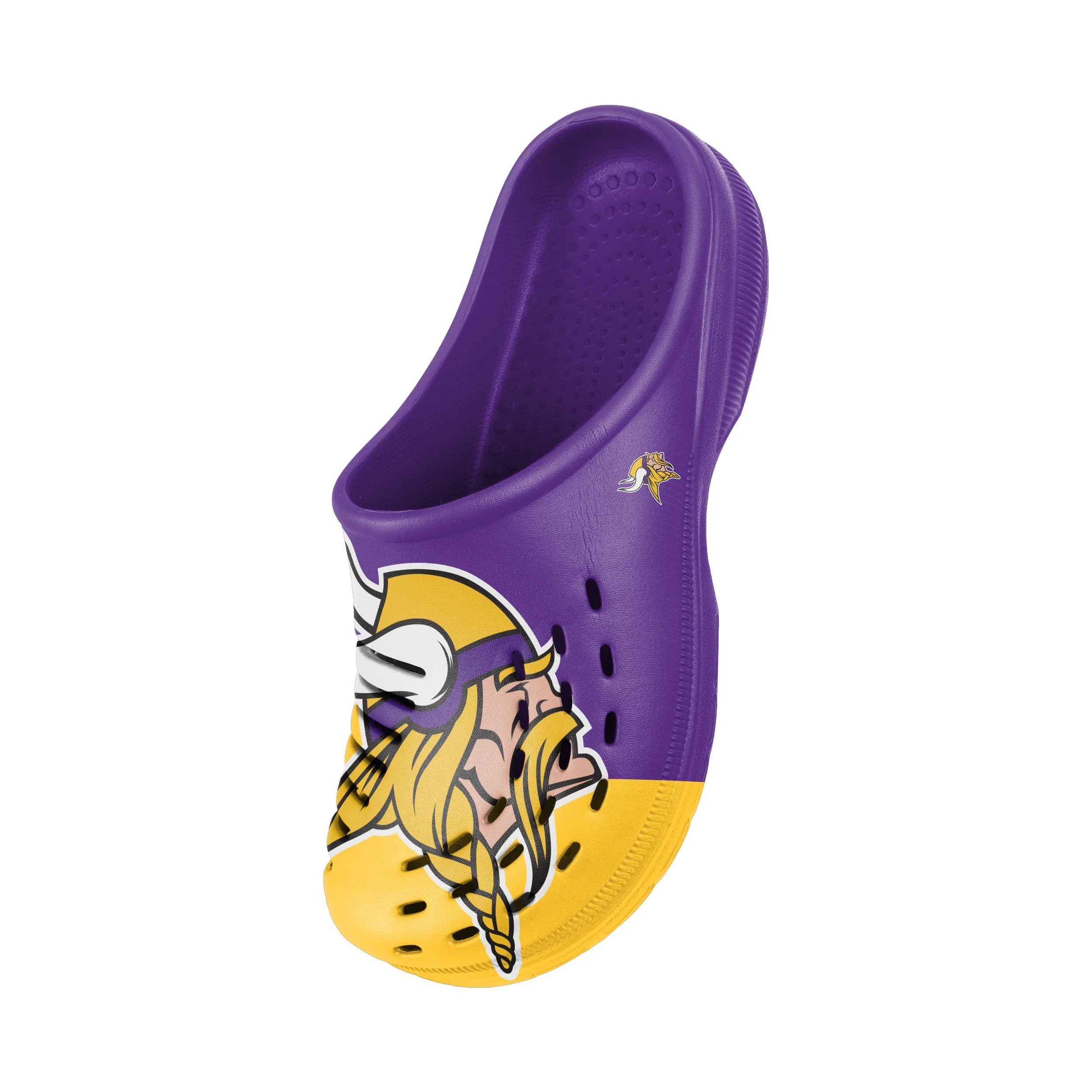 Minnesota Vikings NFL Mens Colorblock Big Logo Clog - Image 3