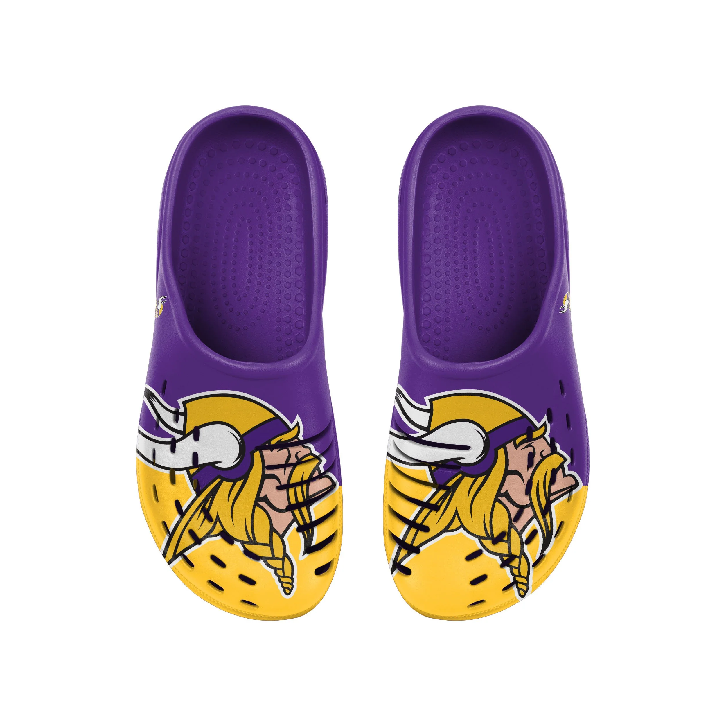 Minnesota Vikings NFL Mens Colorblock Big Logo Clog - Image 4
