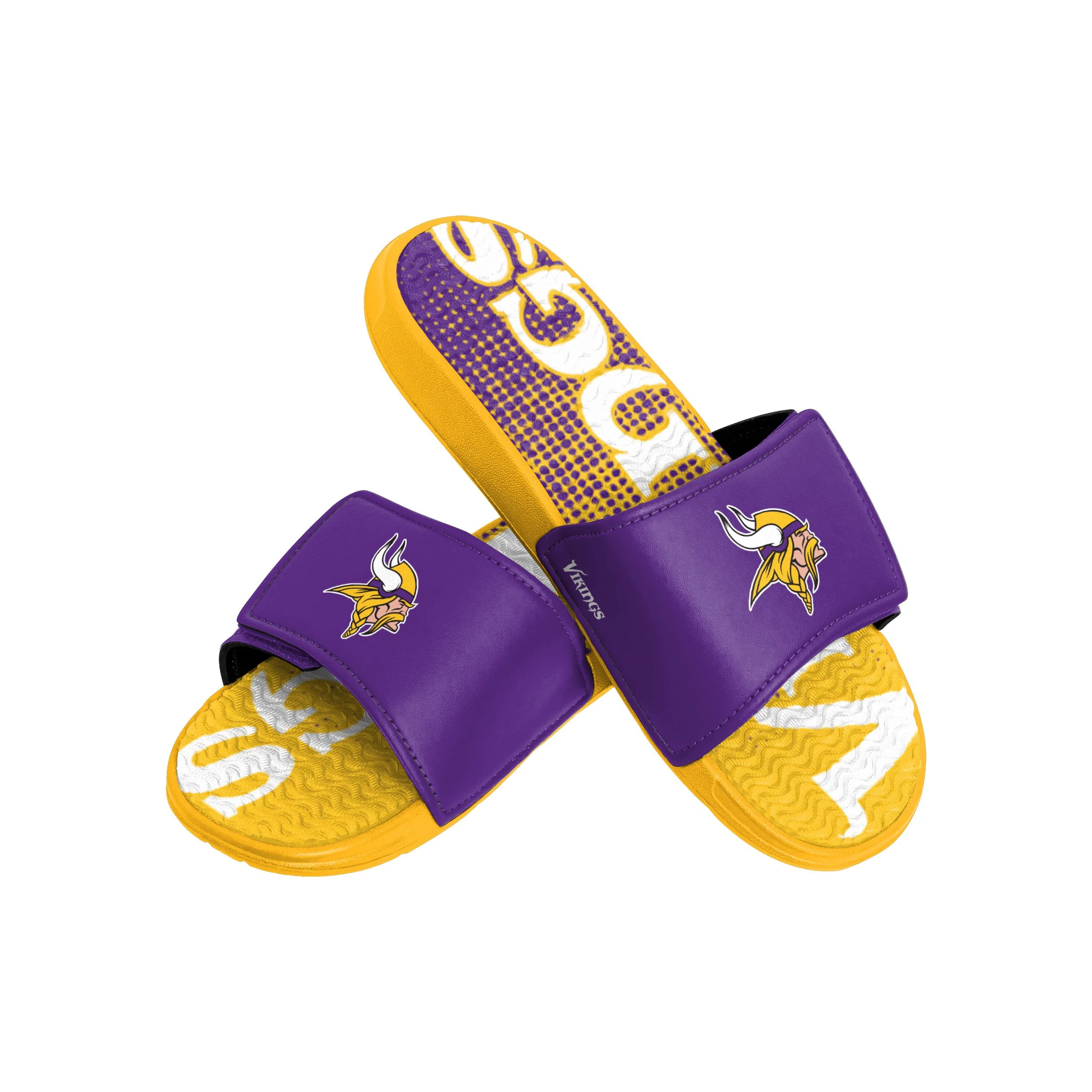 Minnesota Vikings NFL Mens Gradient Wordmark Gel Slide