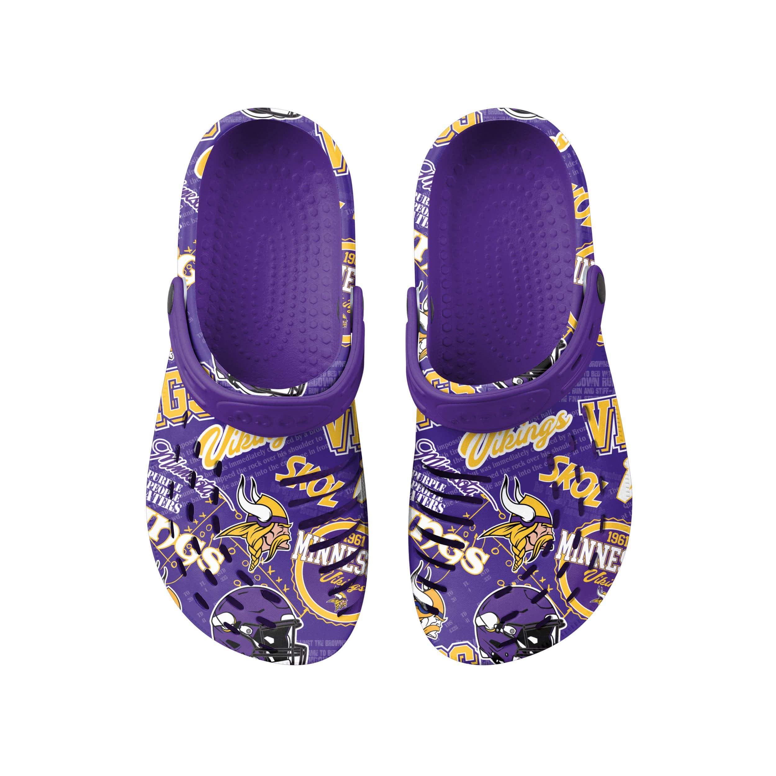 Minnesota Vikings NFL Mens Historic Print Clog With Strap - Image 4