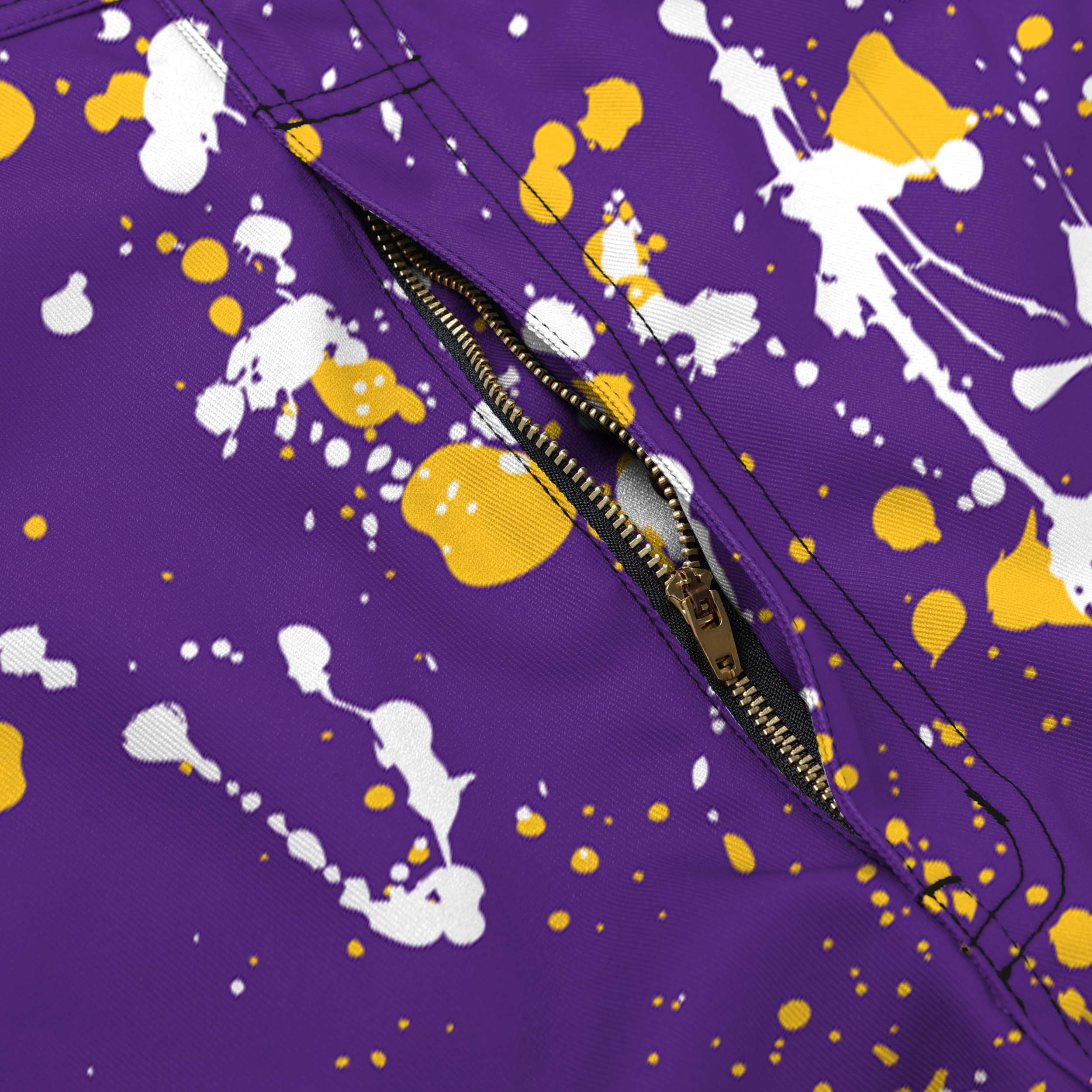 Minnesota Vikings NFL Mens Paint Splatter Bib Shortalls - Image 5