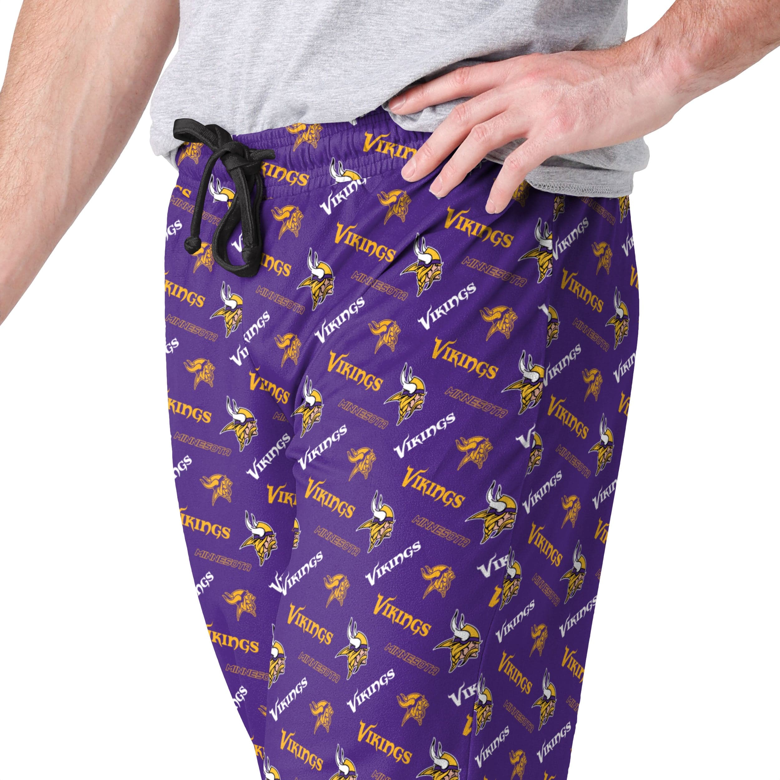 Minnesota Vikings NFL Mens Repeat Print Lounge Pants - Image 3