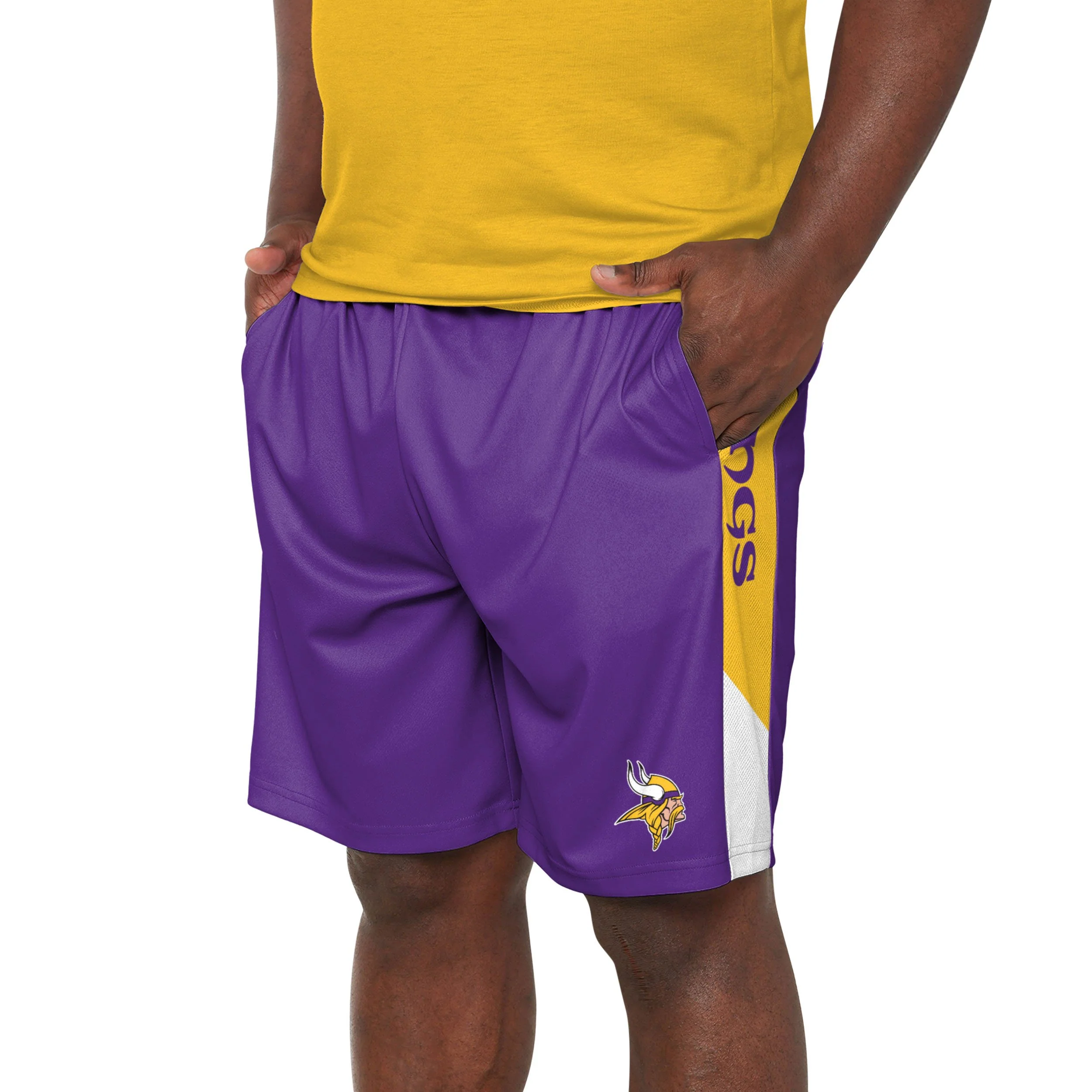 Minnesota Vikings NFL Mens Side Stripe Training Shorts - Image 2