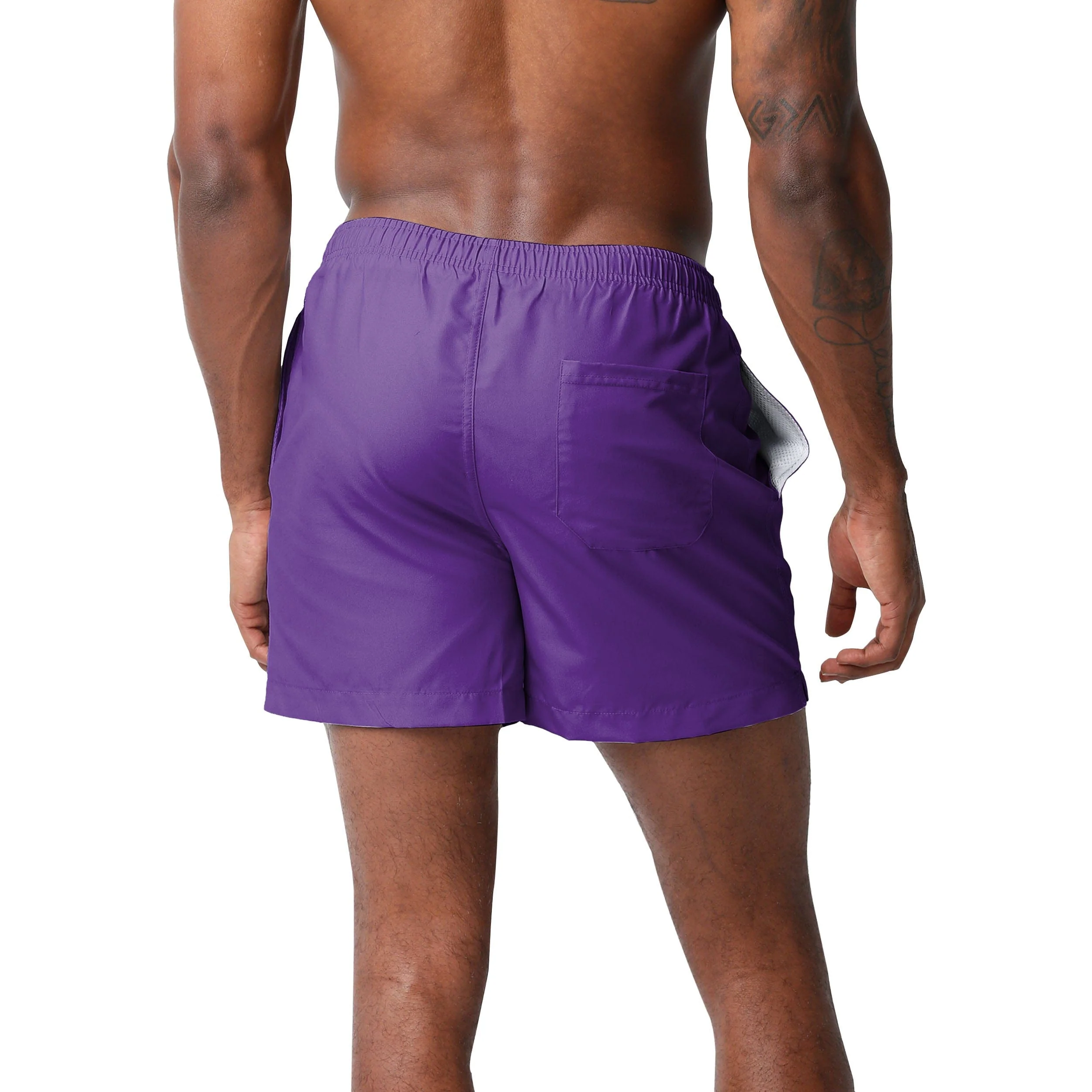 Minnesota Vikings NFL Mens Solid Wordmark 5.5" Swimming Trunks - Image 3