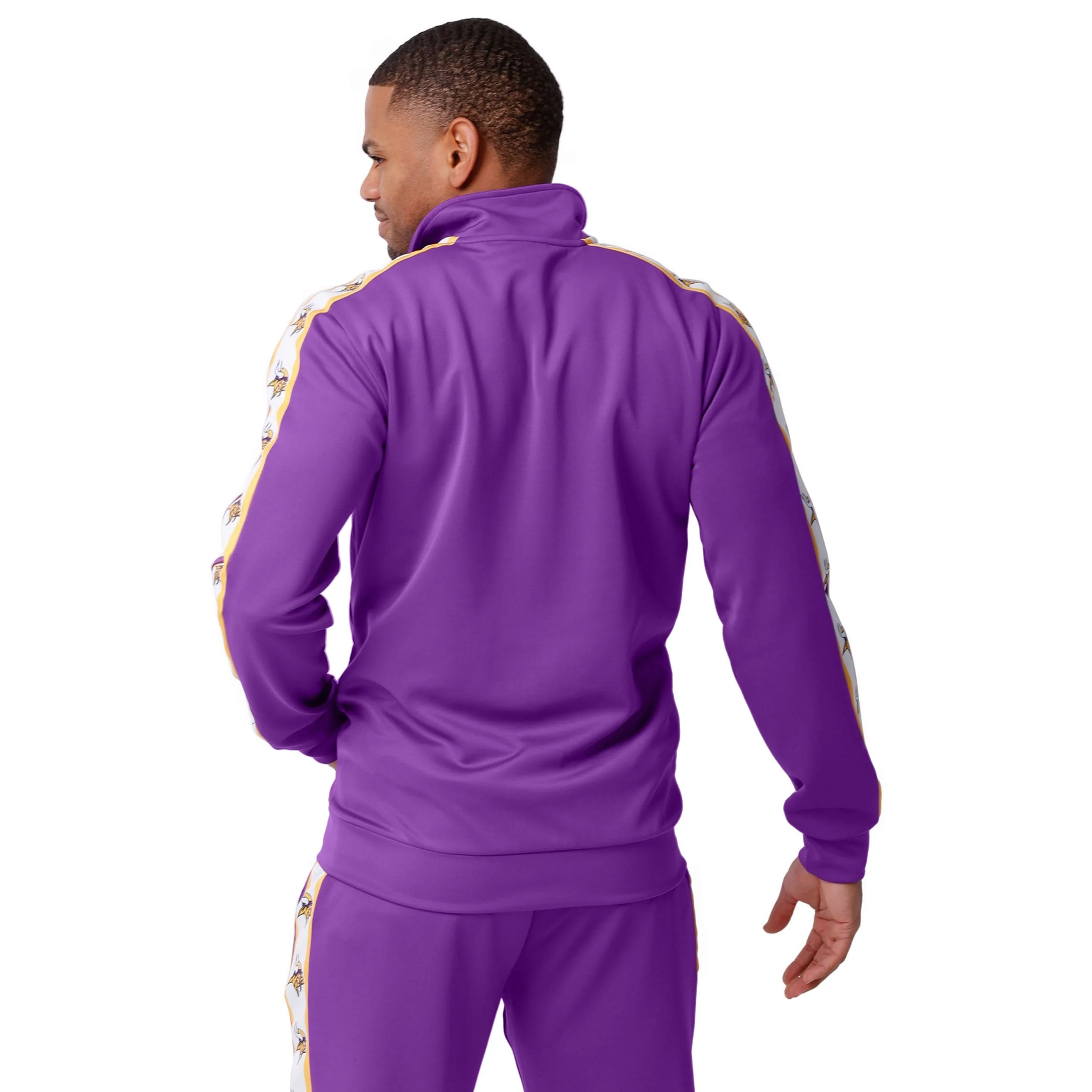 Minnesota Vikings NFL Mens Stripe Logo Track Jacket - Image 2