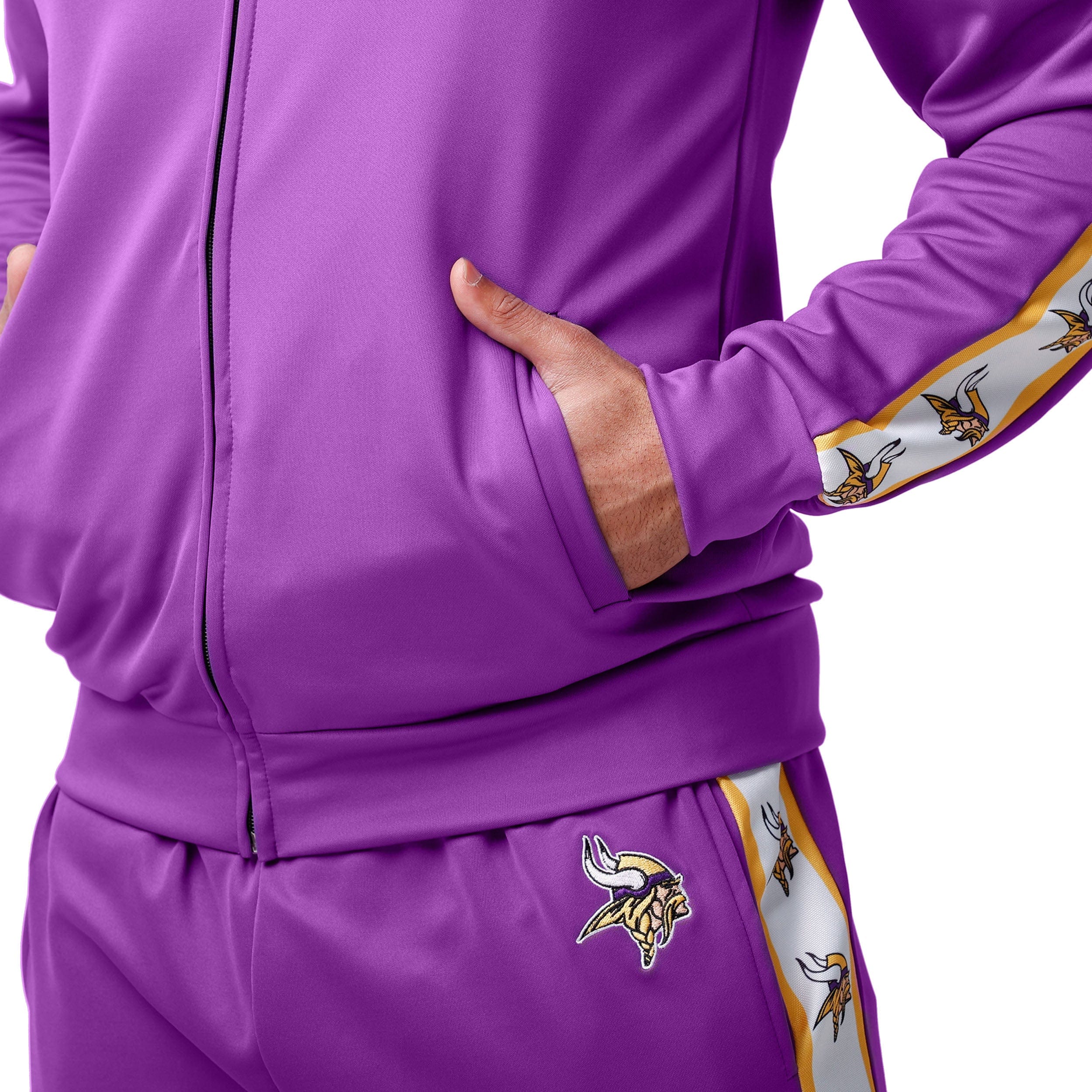 Minnesota Vikings NFL Mens Stripe Logo Track Jacket - Image 4
