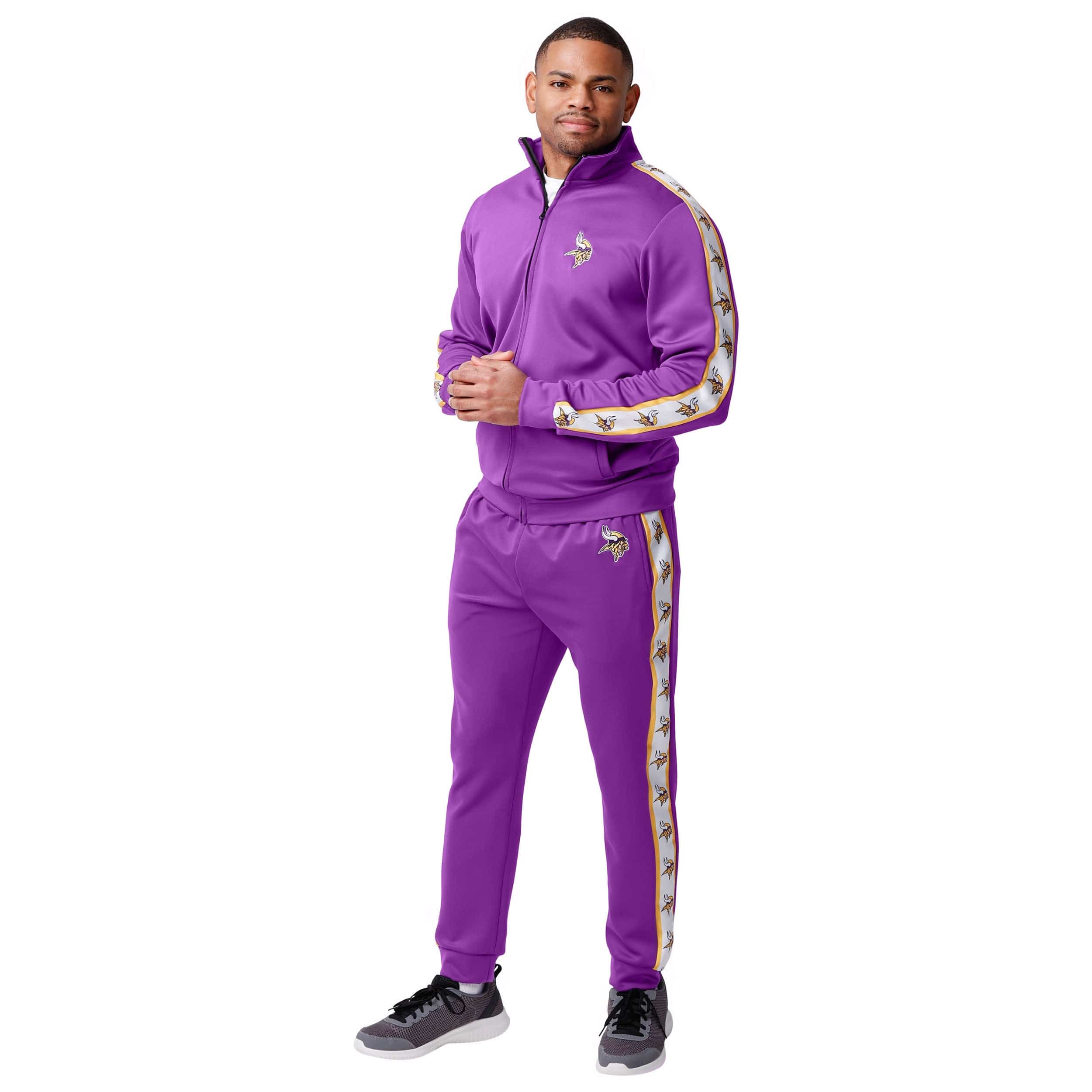 Minnesota Vikings NFL Mens Stripe Logo Track Jacket - Image 7