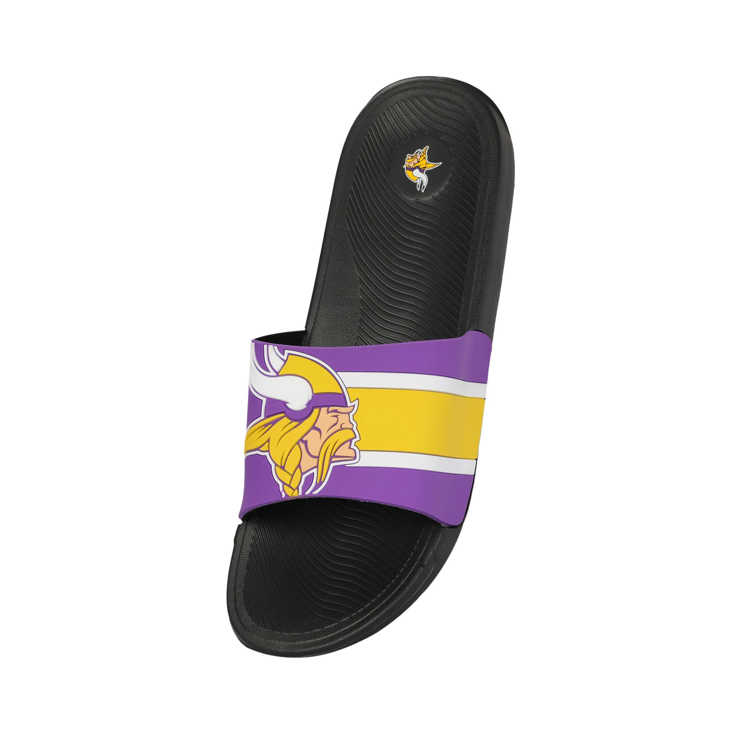 Minnesota Vikings NFL Mens Striped Big Logo Raised Slide - Image 3