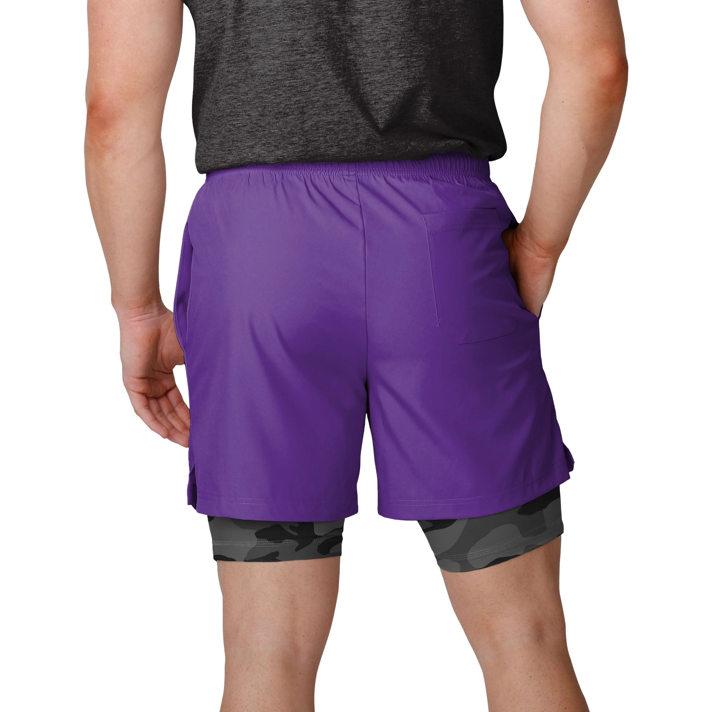 Minnesota Vikings NFL Mens Team Color Camo Liner Shorts - Image 3