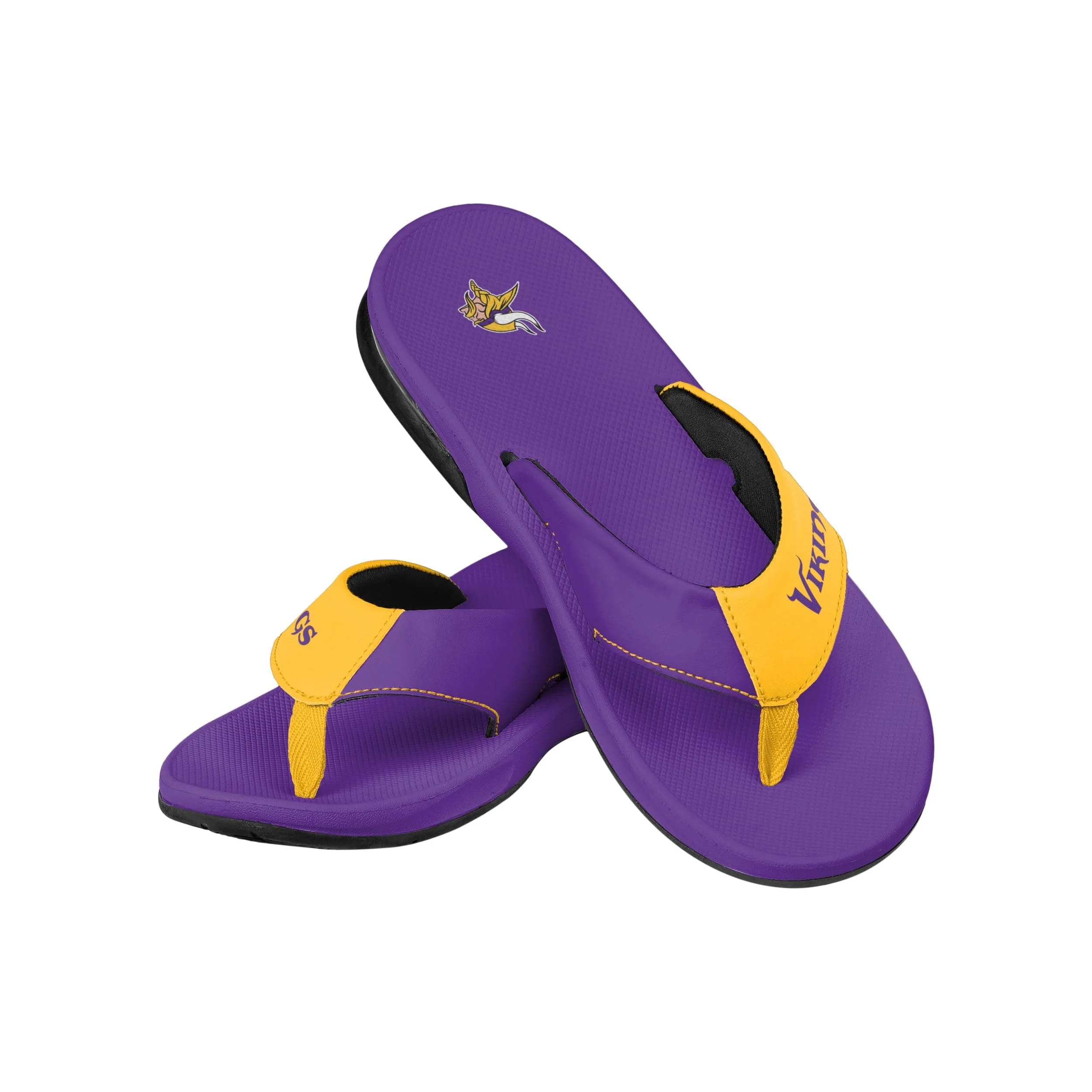 Minnesota Vikings NFL Mens Team Color Contour Flip Flops