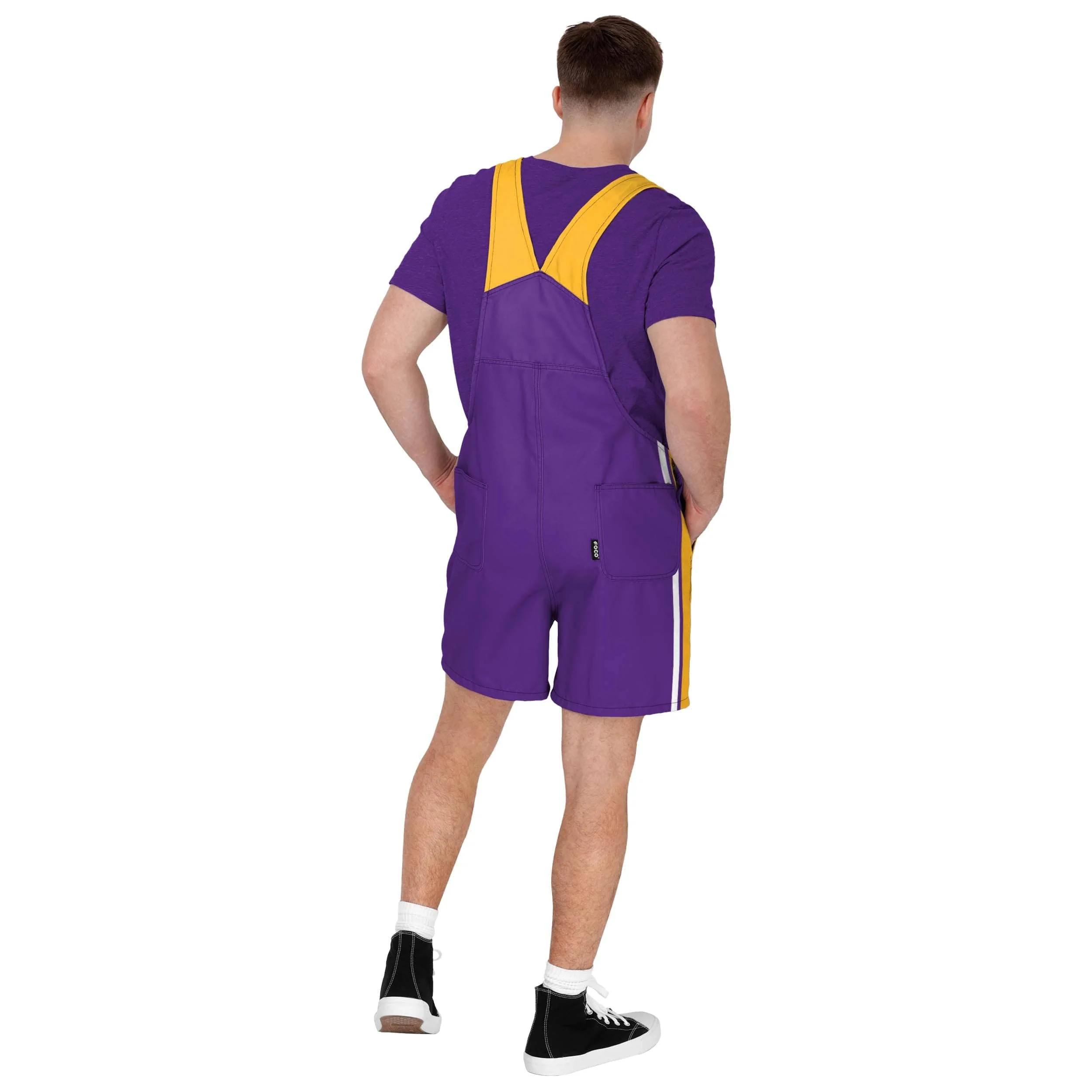 Minnesota Vikings NFL Mens Team Stripe Bib Shortalls - Image 2