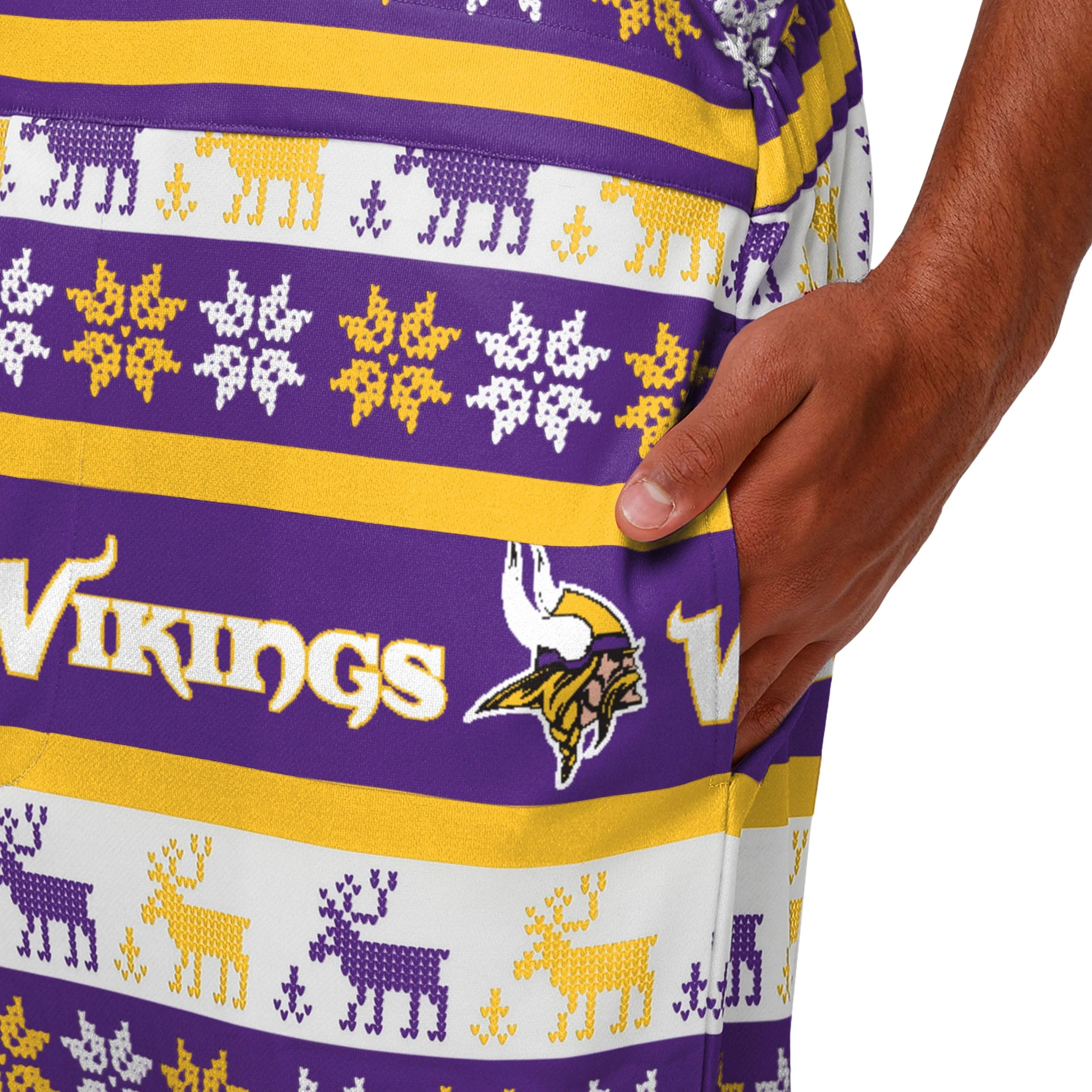 Minnesota Vikings NFL Mens Ugly Home Gating Bib Overalls - Image 5