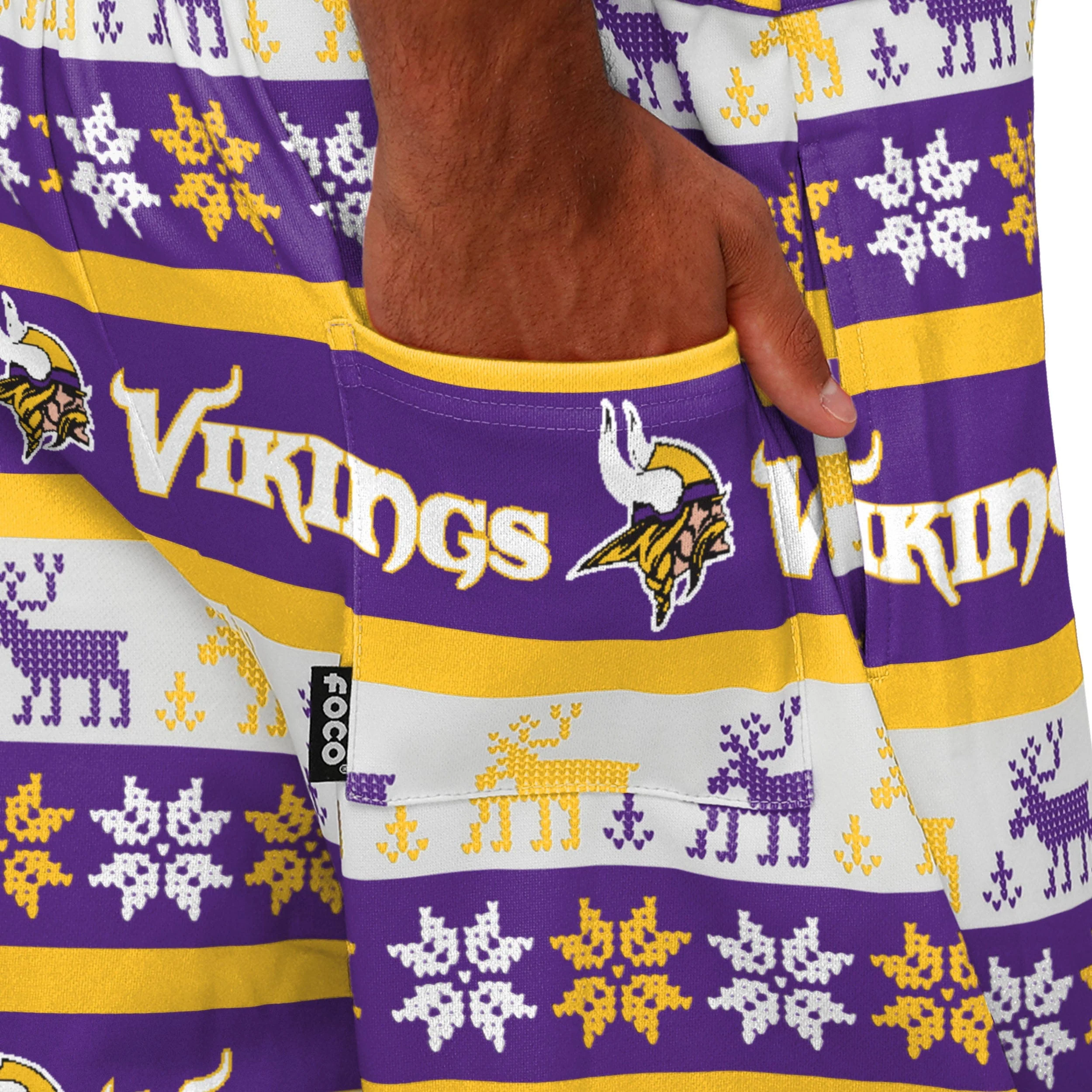 Minnesota Vikings NFL Mens Ugly Home Gating Bib Overalls - Image 6
