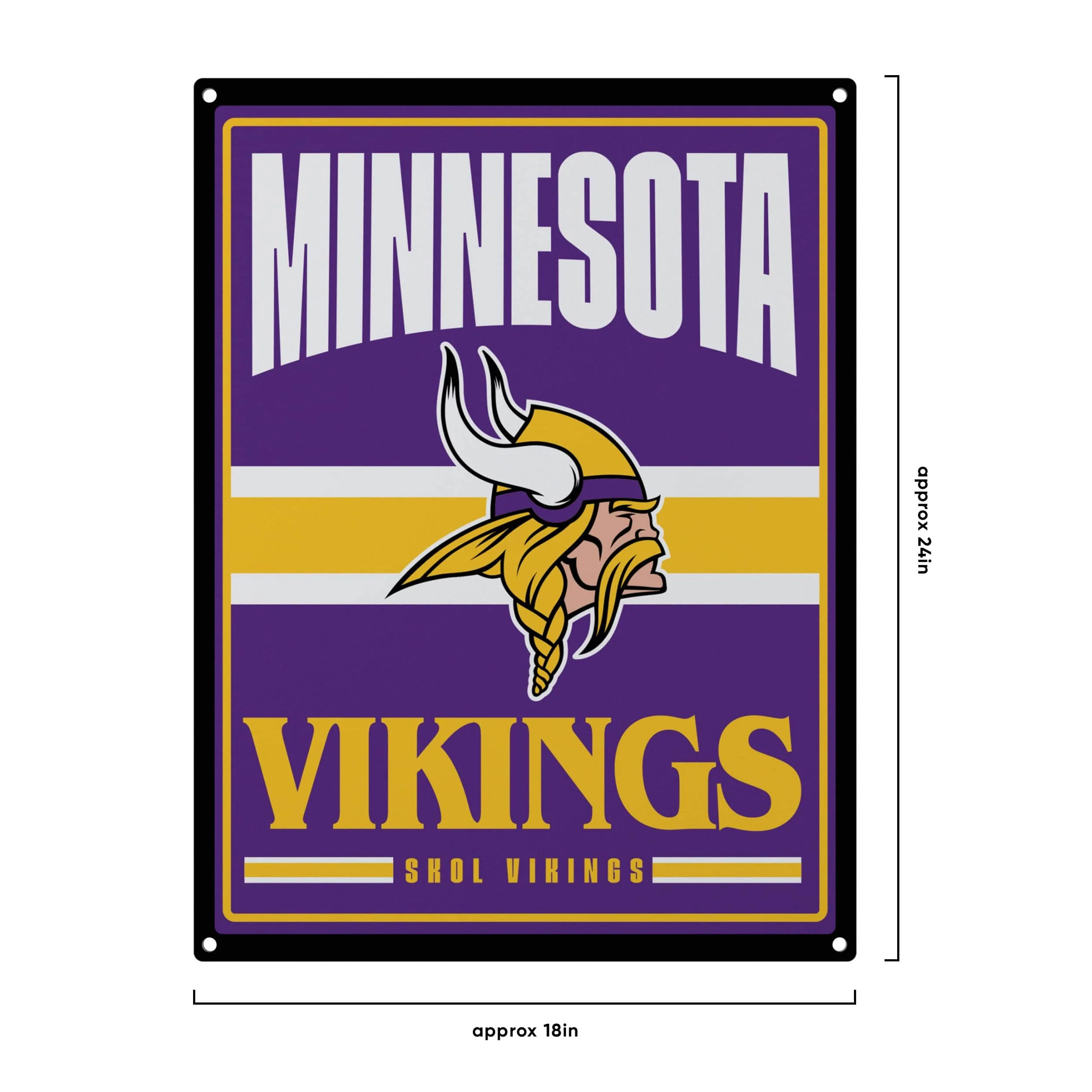 Minnesota Vikings NFL Metal Tacker Wall Sign - Image 4