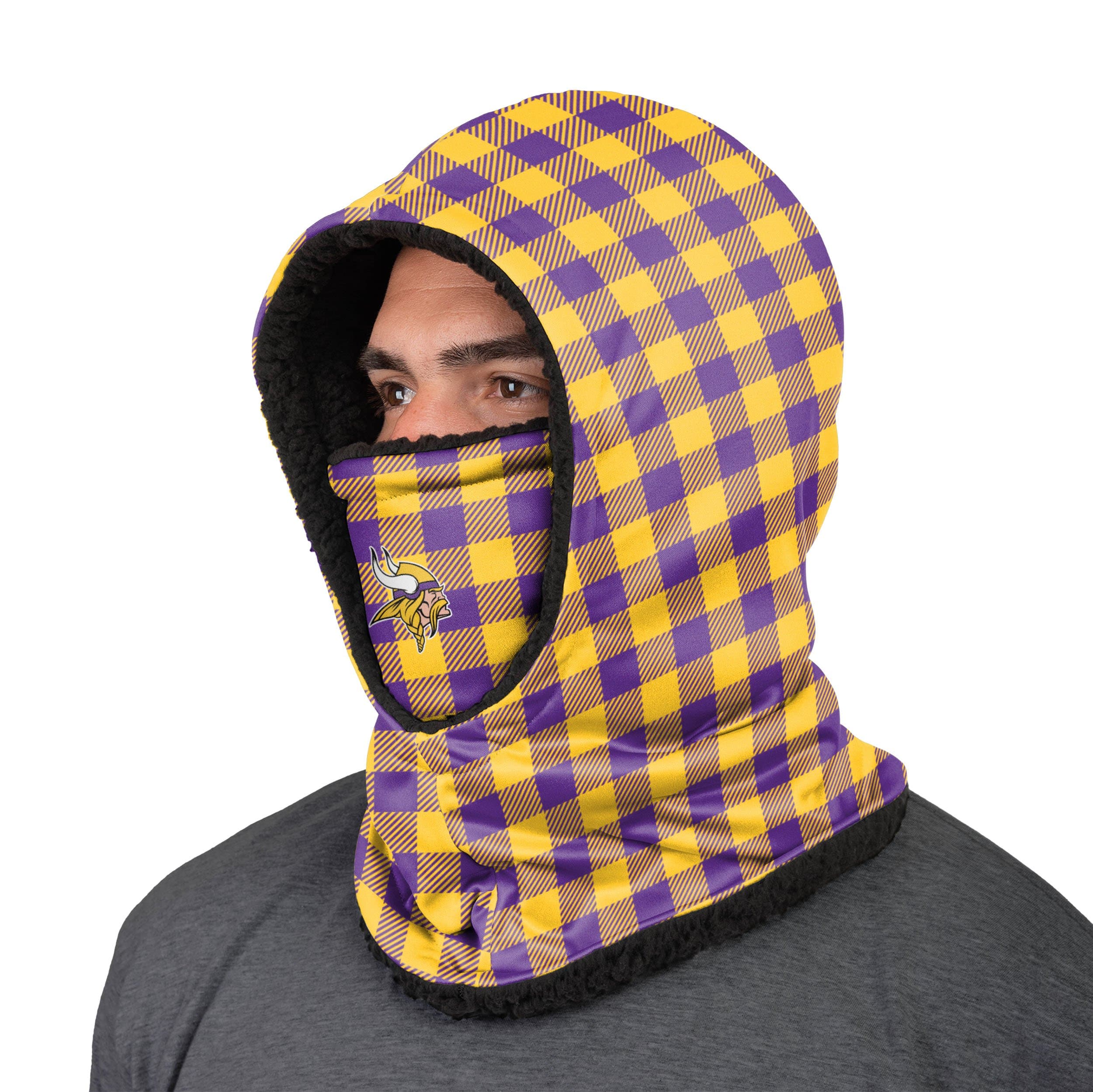 Minnesota Vikings NFL Plaid Hooded Gaiter - Image 2
