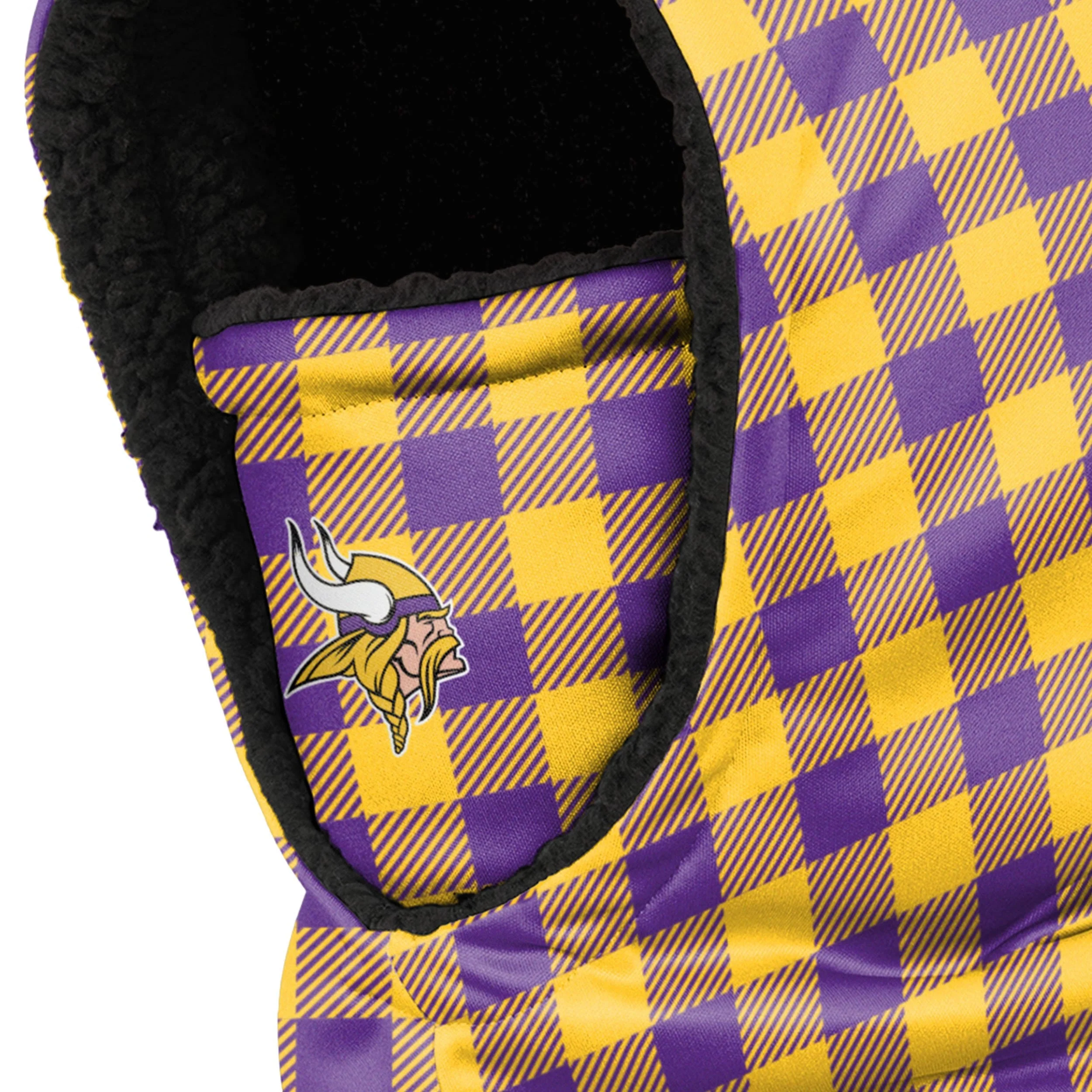 Minnesota Vikings NFL Plaid Hooded Gaiter - Image 3