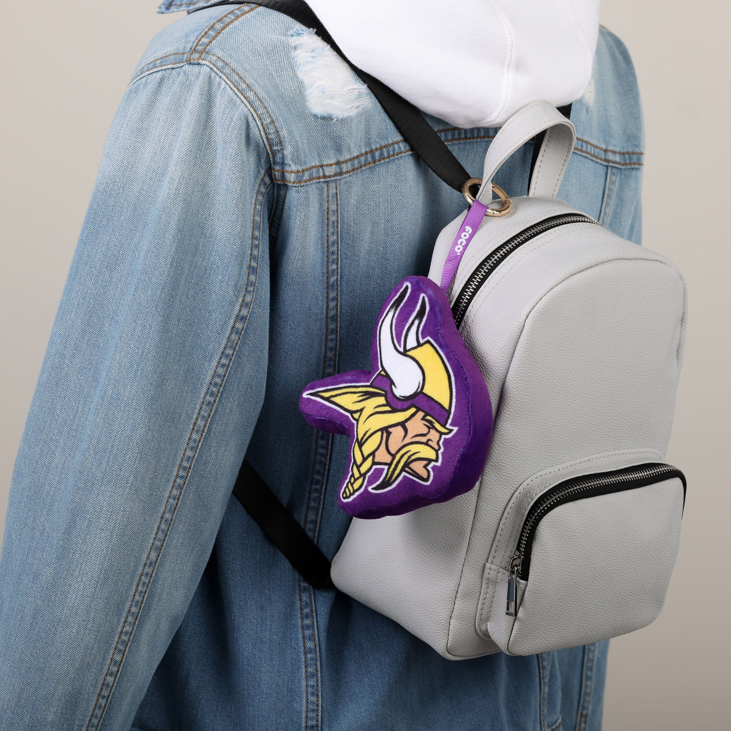 Minnesota Vikings NFL Plush Team Logo Bag Charm Keychain - Image 2