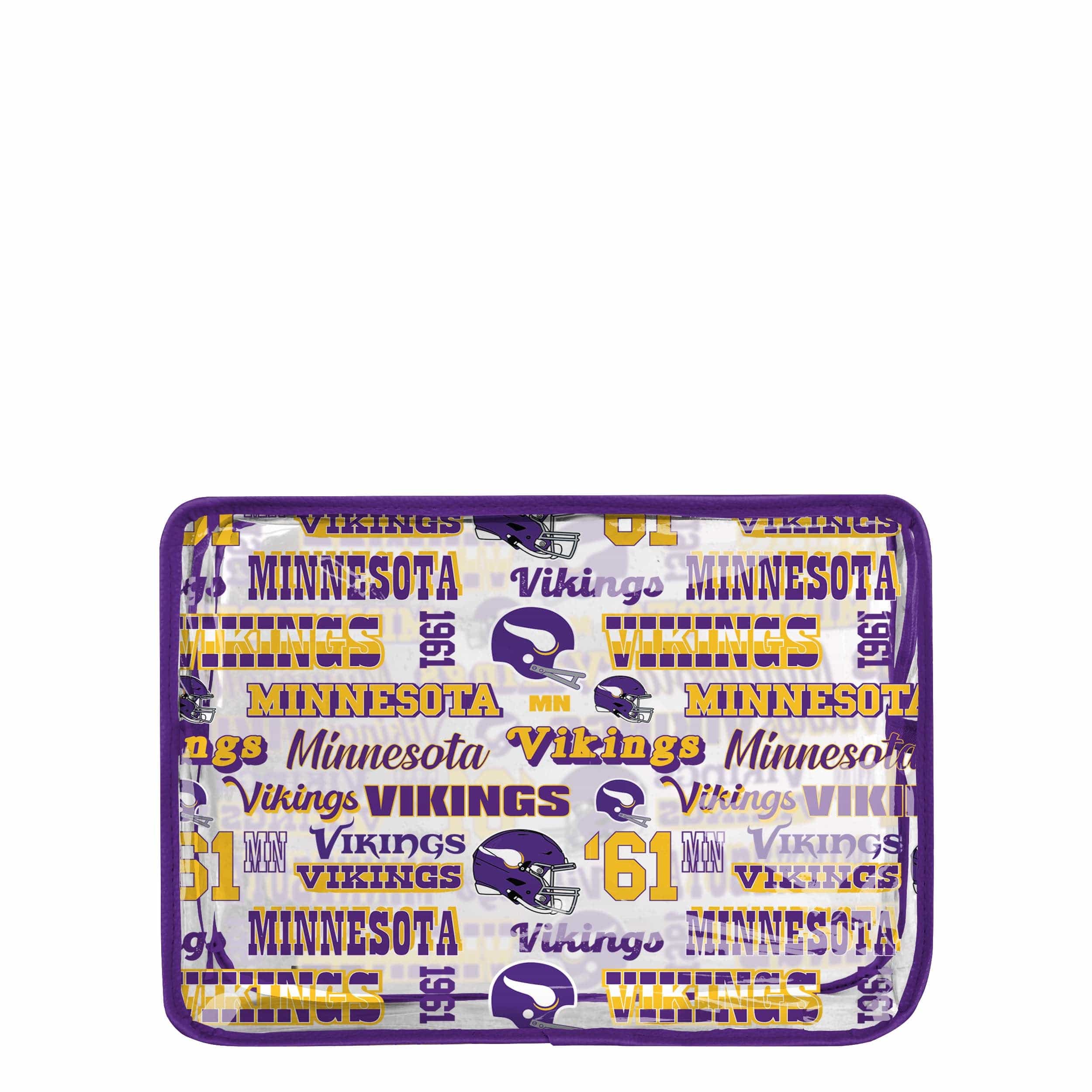 Minnesota Vikings NFL Repeat Retro Print Clear Cosmetic Bag - Image 5