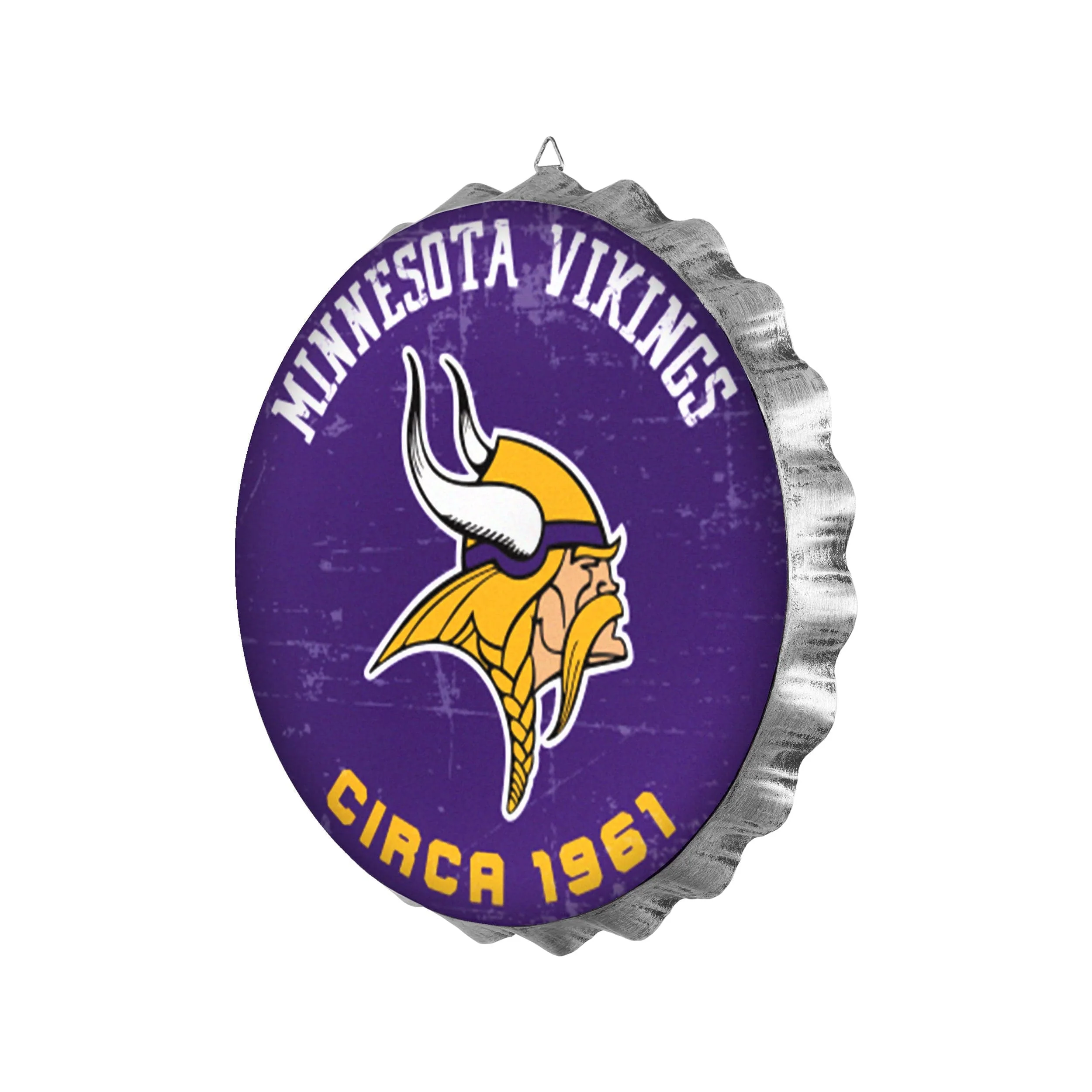 Minnesota Vikings NFL Retro Bottle Cap Wall Sign - Image 2